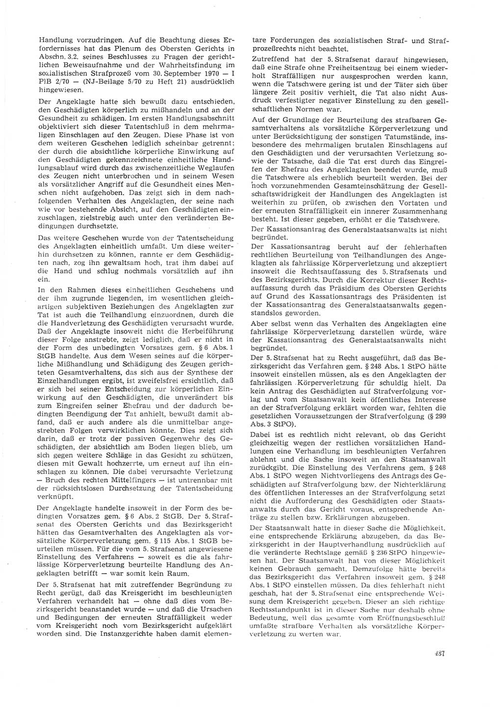 Neue Justiz (NJ), Zeitschrift für Recht und Rechtswissenschaft [Deutsche Demokratische Republik (DDR)], 26. Jahrgang 1972, Seite 487 (NJ DDR 1972, S. 487)