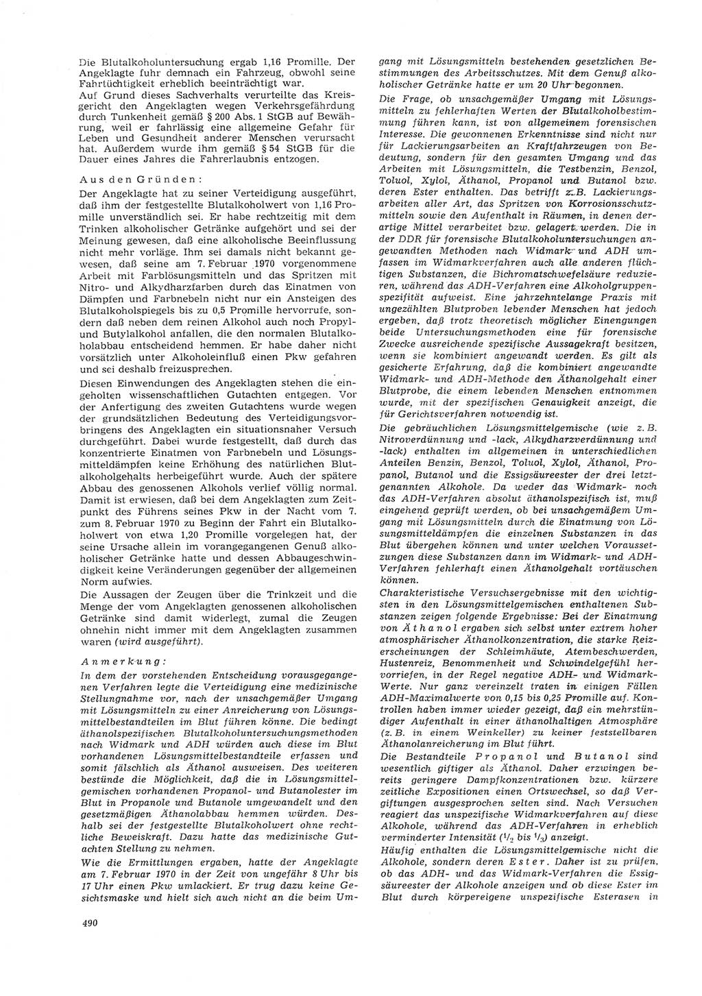 Neue Justiz (NJ), Zeitschrift für Recht und Rechtswissenschaft [Deutsche Demokratische Republik (DDR)], 26. Jahrgang 1972, Seite 490 (NJ DDR 1972, S. 490)