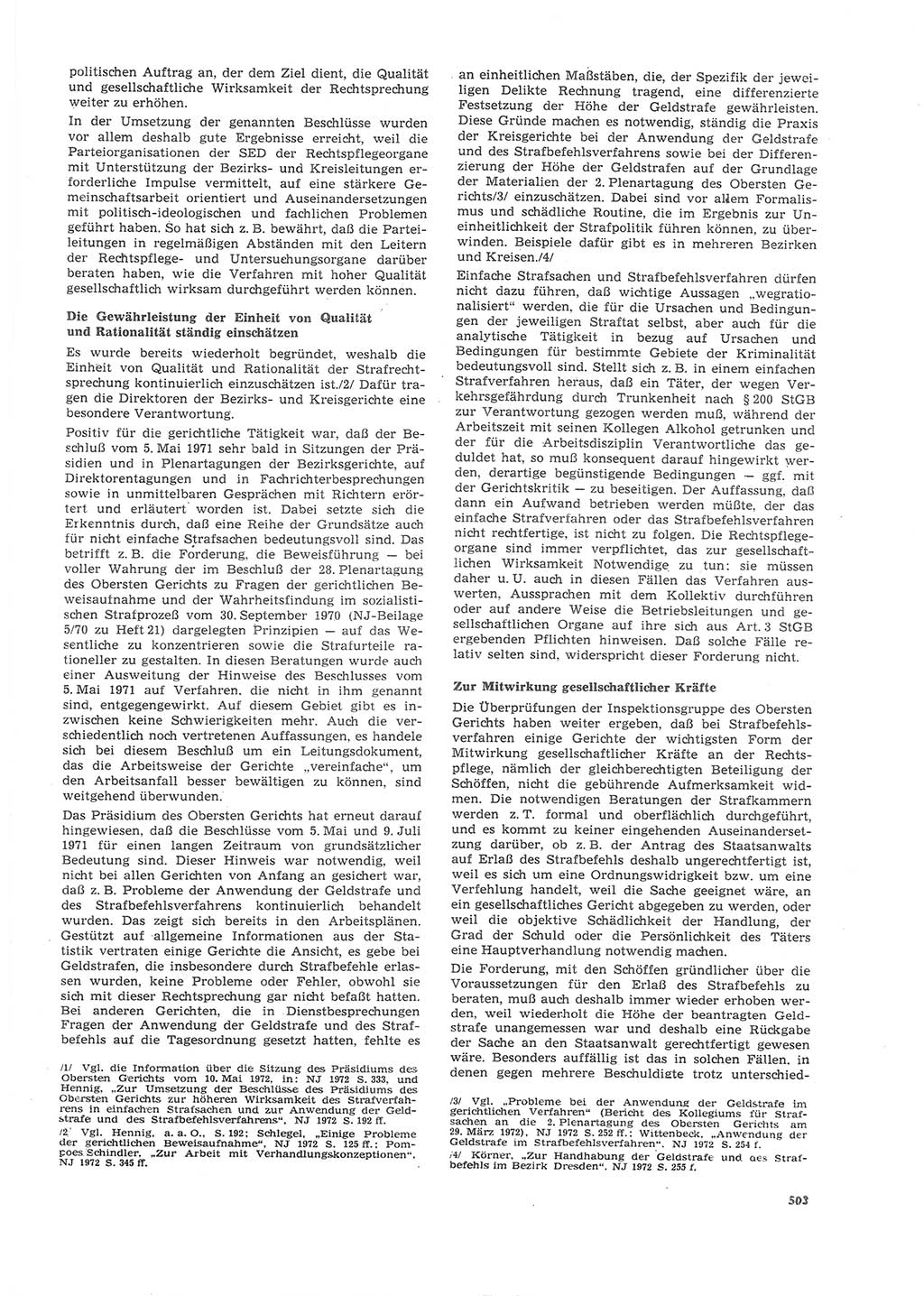 Neue Justiz (NJ), Zeitschrift für Recht und Rechtswissenschaft [Deutsche Demokratische Republik (DDR)], 26. Jahrgang 1972, Seite 503 (NJ DDR 1972, S. 503)