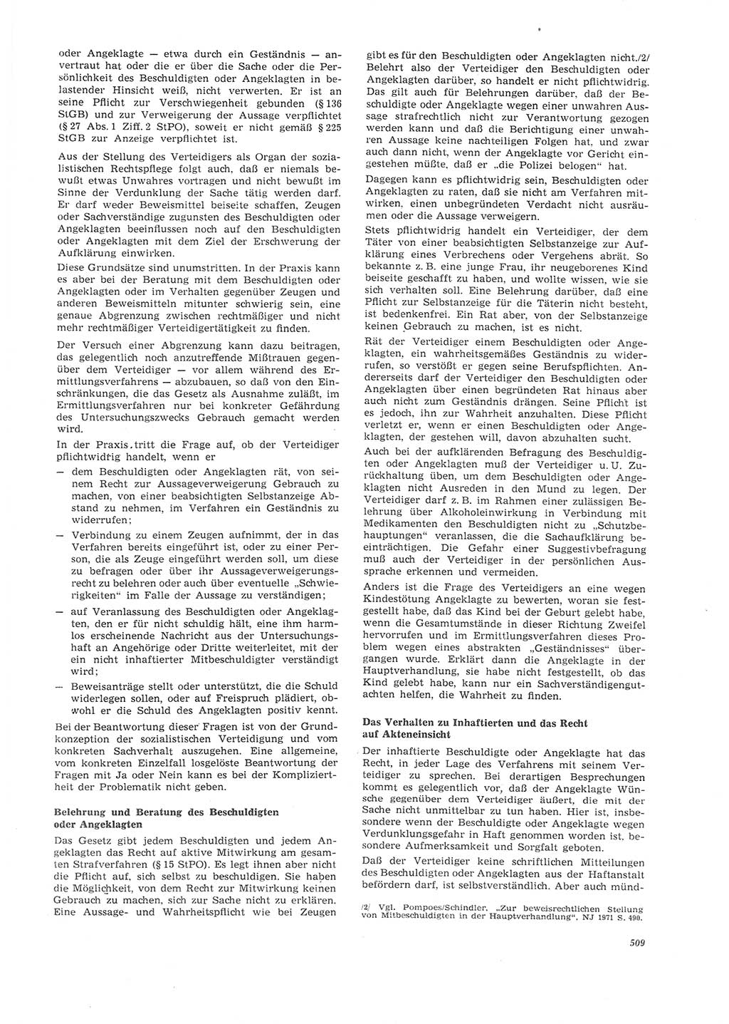 Neue Justiz (NJ), Zeitschrift für Recht und Rechtswissenschaft [Deutsche Demokratische Republik (DDR)], 26. Jahrgang 1972, Seite 509 (NJ DDR 1972, S. 509)