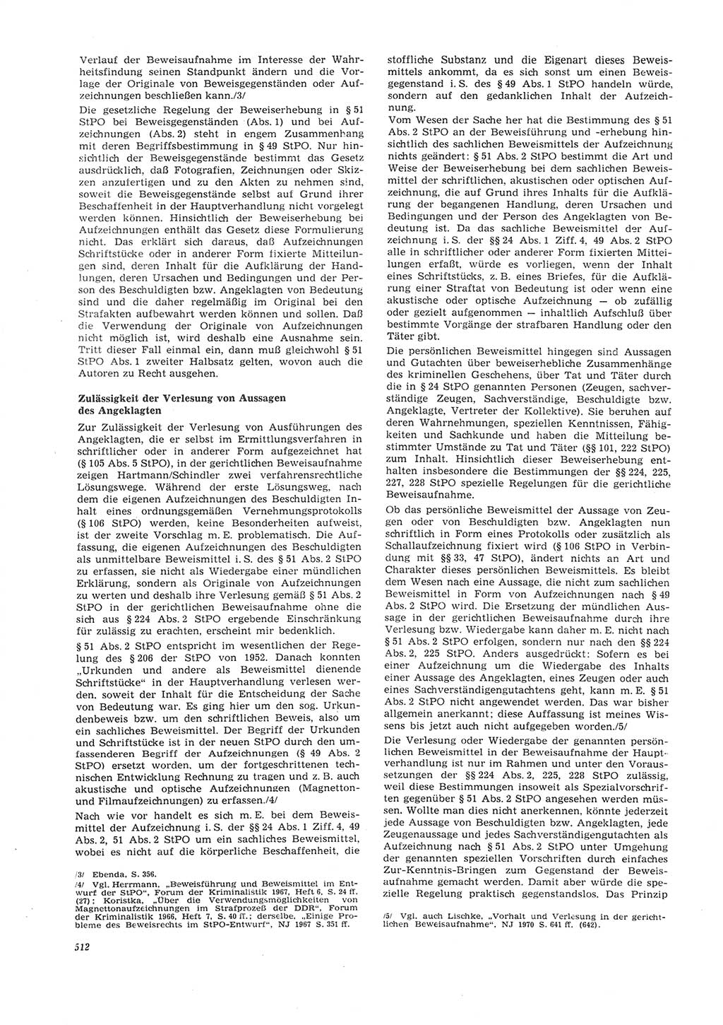 Neue Justiz (NJ), Zeitschrift für Recht und Rechtswissenschaft [Deutsche Demokratische Republik (DDR)], 26. Jahrgang 1972, Seite 512 (NJ DDR 1972, S. 512)