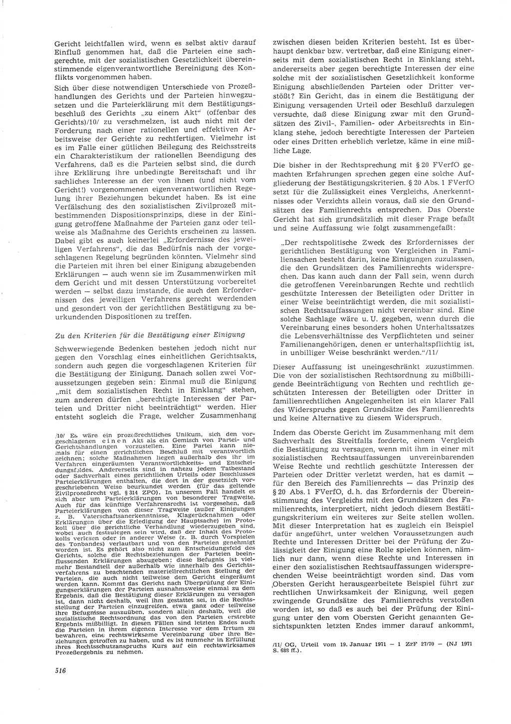 Neue Justiz (NJ), Zeitschrift für Recht und Rechtswissenschaft [Deutsche Demokratische Republik (DDR)], 26. Jahrgang 1972, Seite 516 (NJ DDR 1972, S. 516)