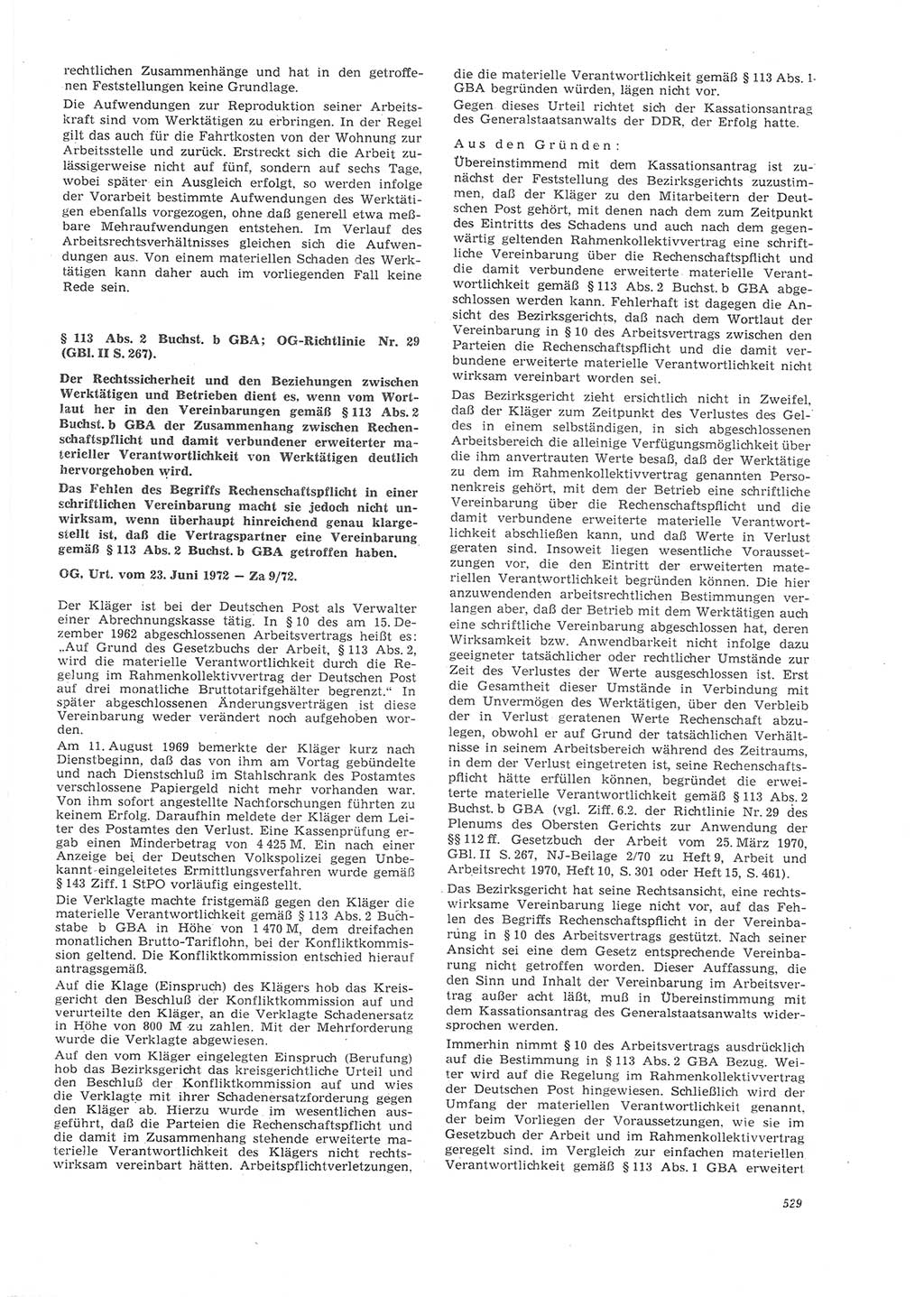 Neue Justiz (NJ), Zeitschrift für Recht und Rechtswissenschaft [Deutsche Demokratische Republik (DDR)], 26. Jahrgang 1972, Seite 529 (NJ DDR 1972, S. 529)