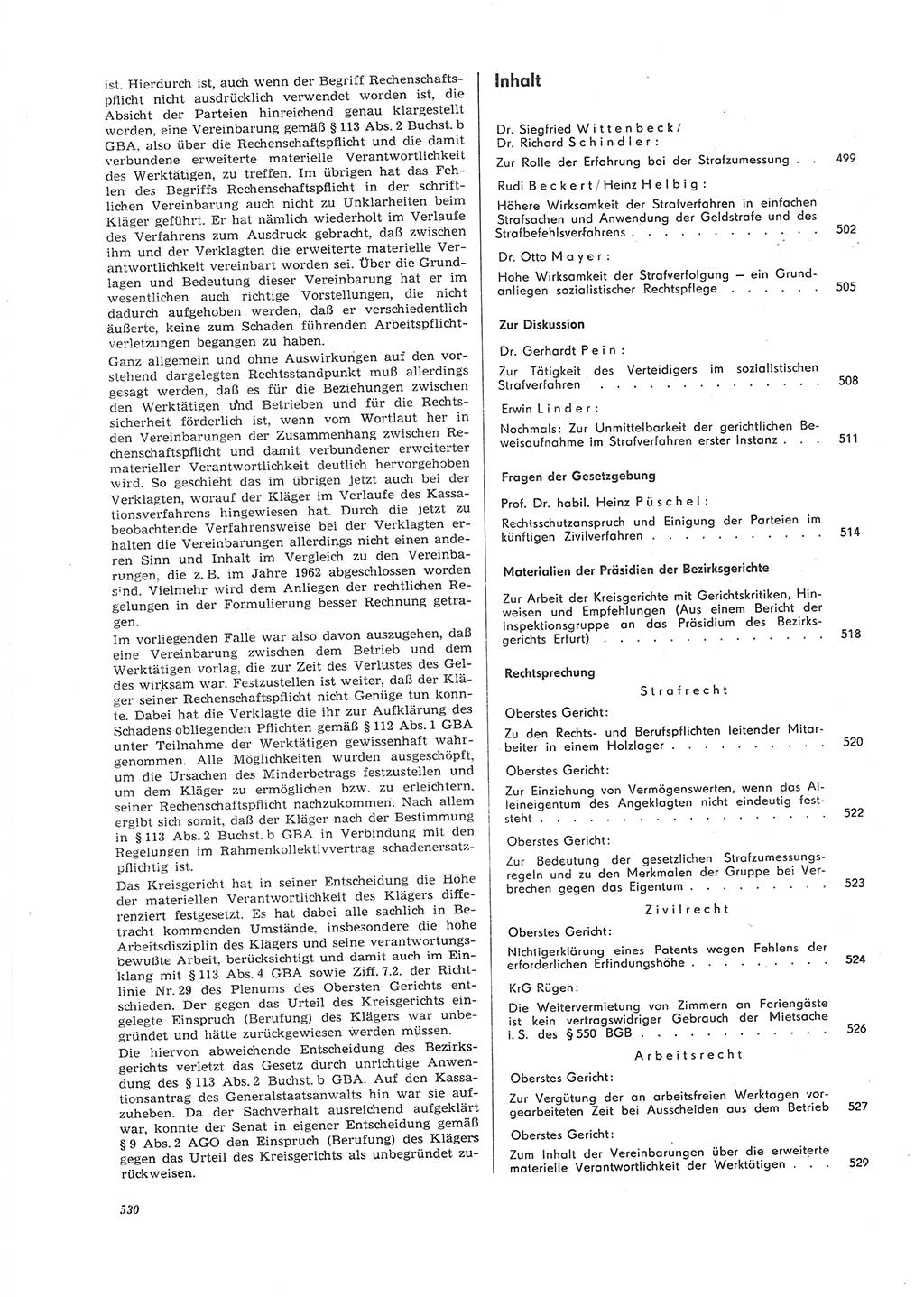 Neue Justiz (NJ), Zeitschrift für Recht und Rechtswissenschaft [Deutsche Demokratische Republik (DDR)], 26. Jahrgang 1972, Seite 530 (NJ DDR 1972, S. 530)