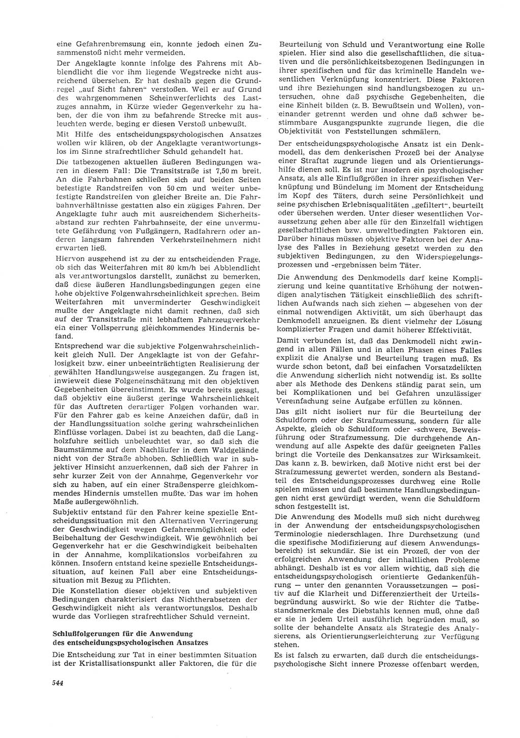 Neue Justiz (NJ), Zeitschrift für Recht und Rechtswissenschaft [Deutsche Demokratische Republik (DDR)], 26. Jahrgang 1972, Seite 544 (NJ DDR 1972, S. 544)