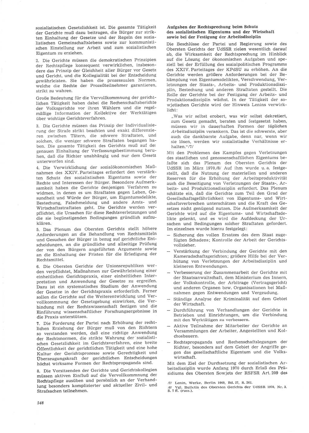 Neue Justiz (NJ), Zeitschrift für Recht und Rechtswissenschaft [Deutsche Demokratische Republik (DDR)], 26. Jahrgang 1972, Seite 548 (NJ DDR 1972, S. 548)