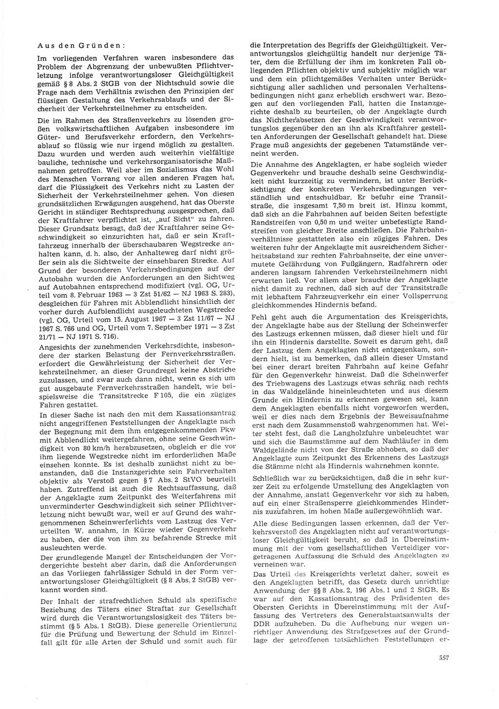 Neue Justiz (NJ), Zeitschrift für Recht und Rechtswissenschaft [Deutsche Demokratische Republik (DDR)], 26. Jahrgang 1972, Seite 557 (NJ DDR 1972, S. 557)
