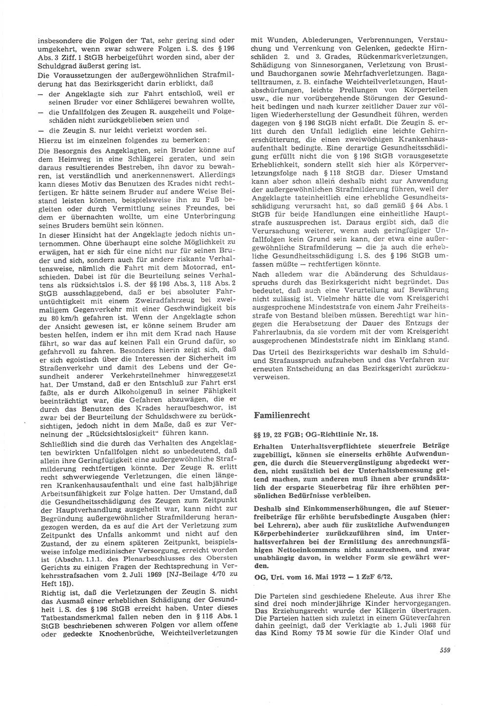 Neue Justiz (NJ), Zeitschrift für Recht und Rechtswissenschaft [Deutsche Demokratische Republik (DDR)], 26. Jahrgang 1972, Seite 559 (NJ DDR 1972, S. 559)