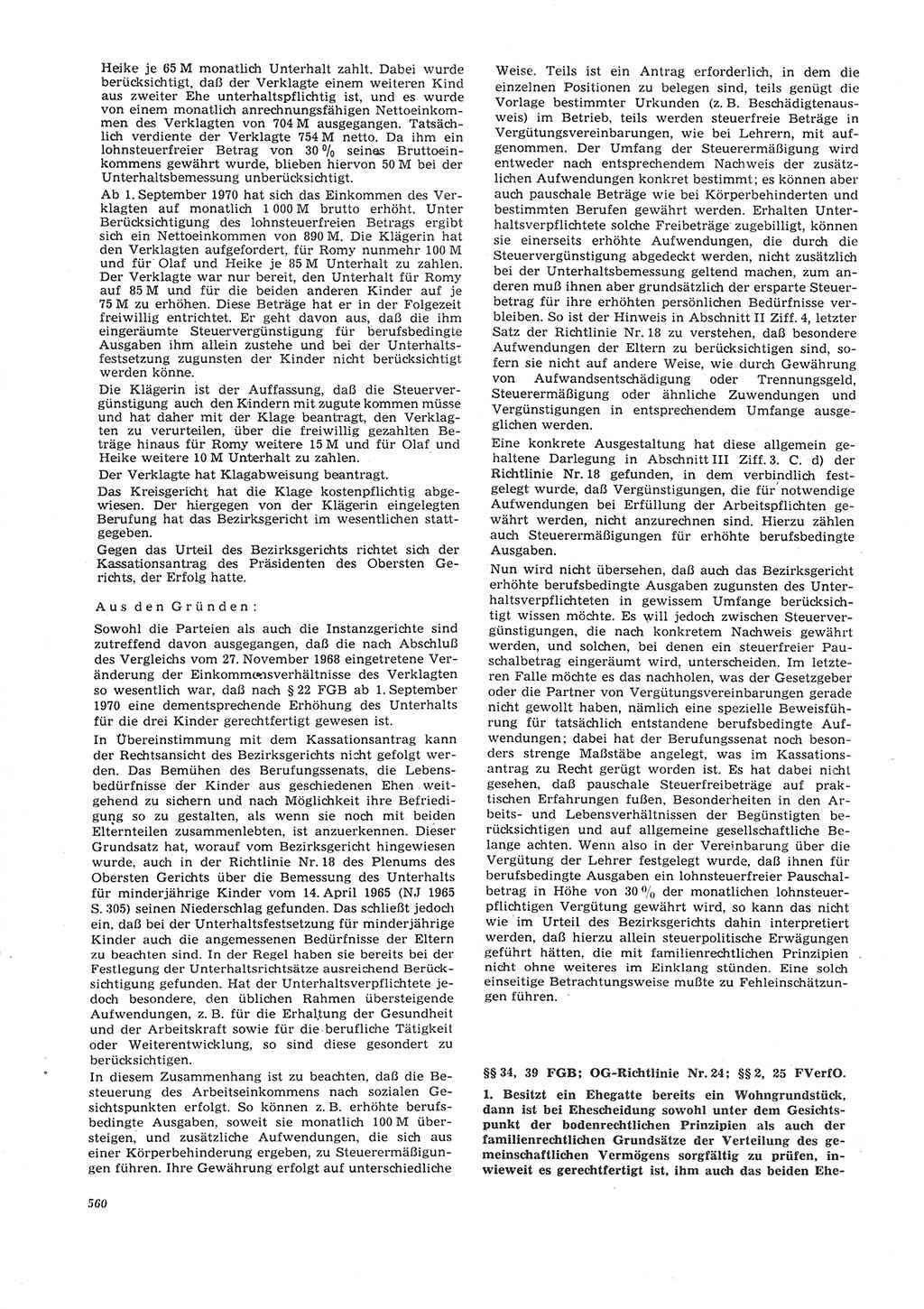 Neue Justiz (NJ), Zeitschrift für Recht und Rechtswissenschaft [Deutsche Demokratische Republik (DDR)], 26. Jahrgang 1972, Seite 560 (NJ DDR 1972, S. 560)
