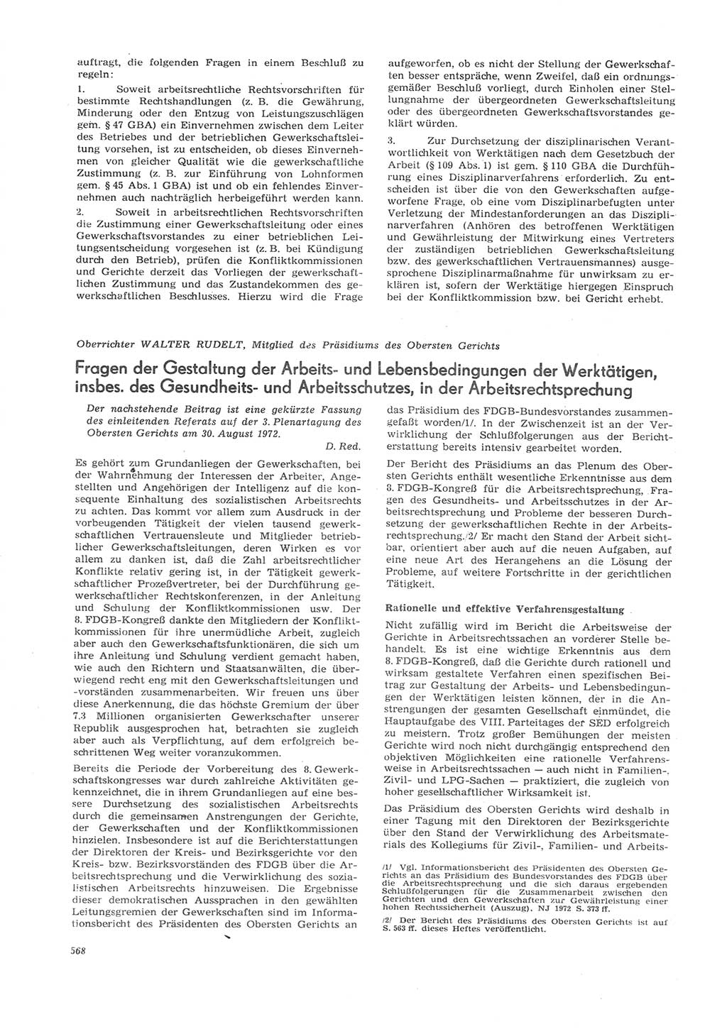 Neue Justiz (NJ), Zeitschrift für Recht und Rechtswissenschaft [Deutsche Demokratische Republik (DDR)], 26. Jahrgang 1972, Seite 568 (NJ DDR 1972, S. 568)