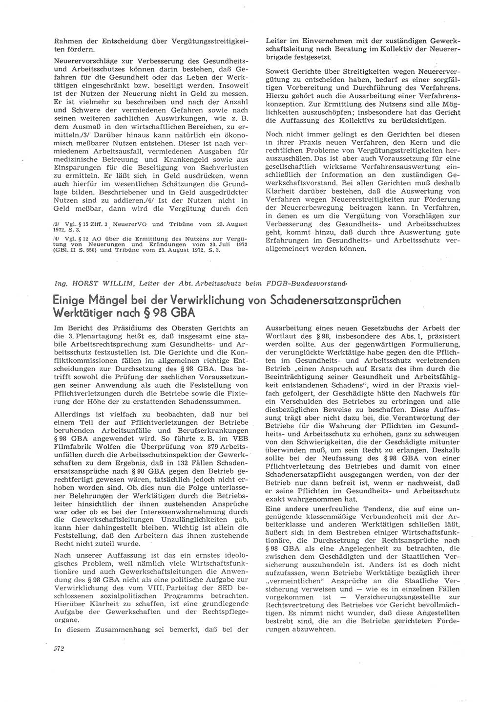 Neue Justiz (NJ), Zeitschrift für Recht und Rechtswissenschaft [Deutsche Demokratische Republik (DDR)], 26. Jahrgang 1972, Seite 572 (NJ DDR 1972, S. 572)