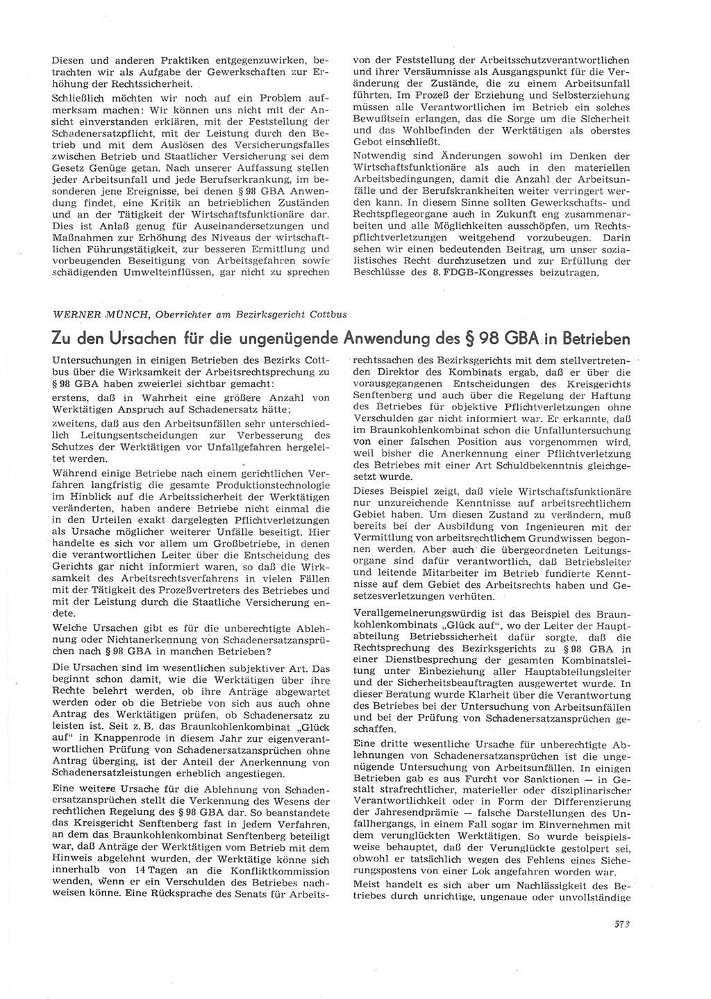 Neue Justiz (NJ), Zeitschrift für Recht und Rechtswissenschaft [Deutsche Demokratische Republik (DDR)], 26. Jahrgang 1972, Seite 573 (NJ DDR 1972, S. 573)