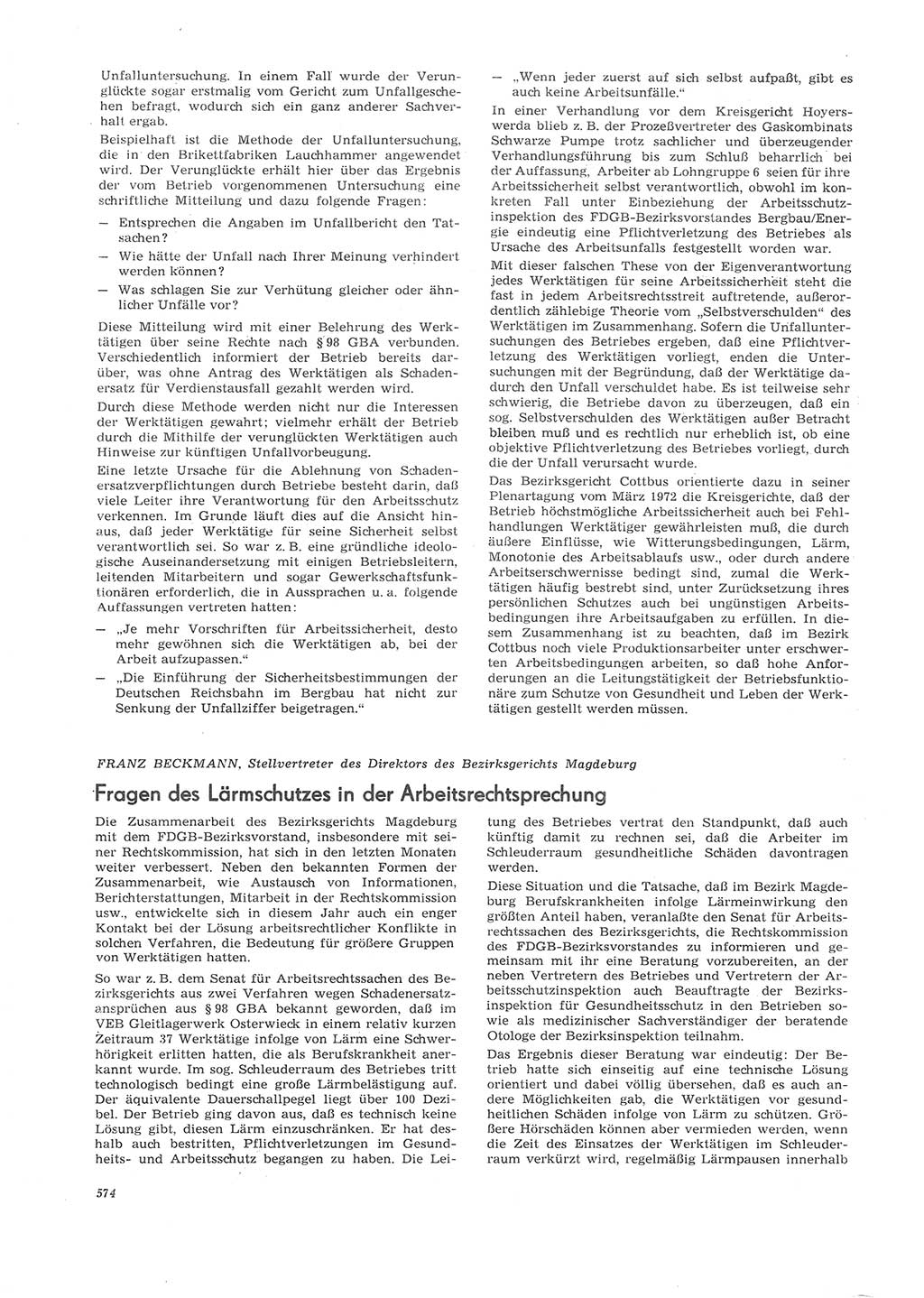 Neue Justiz (NJ), Zeitschrift für Recht und Rechtswissenschaft [Deutsche Demokratische Republik (DDR)], 26. Jahrgang 1972, Seite 574 (NJ DDR 1972, S. 574)