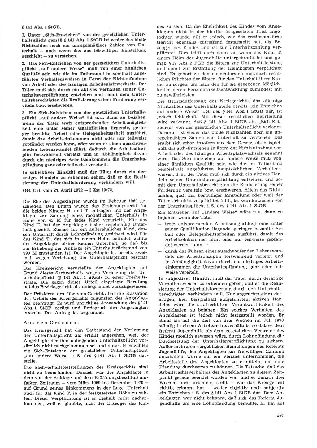 Neue Justiz (NJ), Zeitschrift für Recht und Rechtswissenschaft [Deutsche Demokratische Republik (DDR)], 26. Jahrgang 1972, Seite 591 (NJ DDR 1972, S. 591)