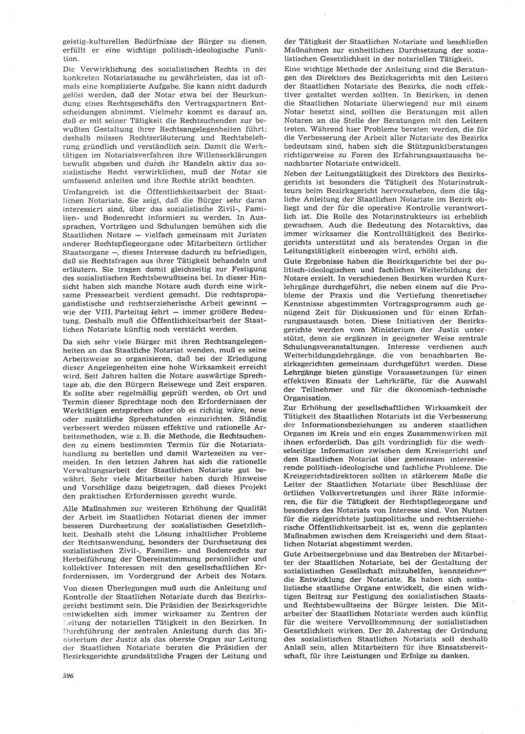 Neue Justiz (NJ), Zeitschrift für Recht und Rechtswissenschaft [Deutsche Demokratische Republik (DDR)], 26. Jahrgang 1972, Seite 596 (NJ DDR 1972, S. 596)