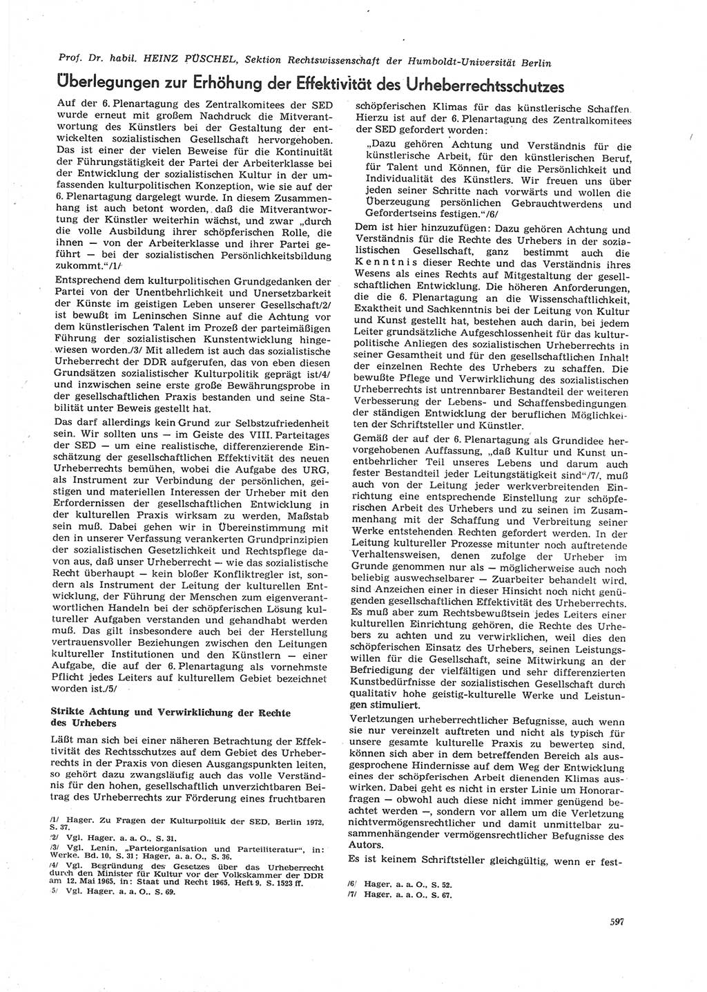 Neue Justiz (NJ), Zeitschrift für Recht und Rechtswissenschaft [Deutsche Demokratische Republik (DDR)], 26. Jahrgang 1972, Seite 597 (NJ DDR 1972, S. 597)