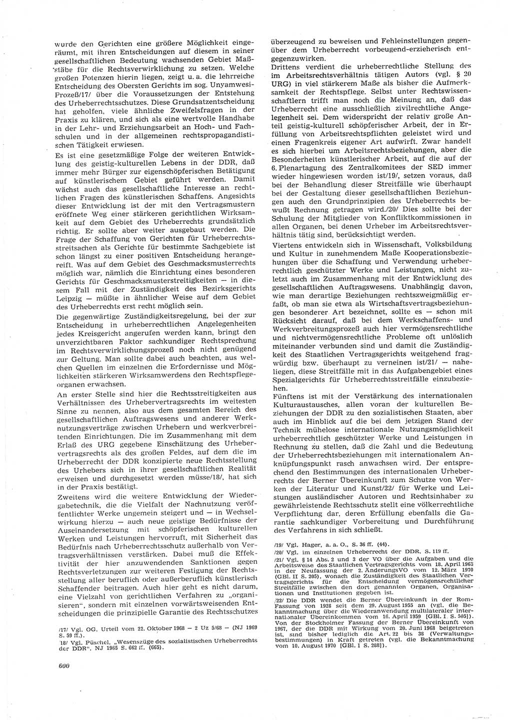 Neue Justiz (NJ), Zeitschrift für Recht und Rechtswissenschaft [Deutsche Demokratische Republik (DDR)], 26. Jahrgang 1972, Seite 600 (NJ DDR 1972, S. 600)