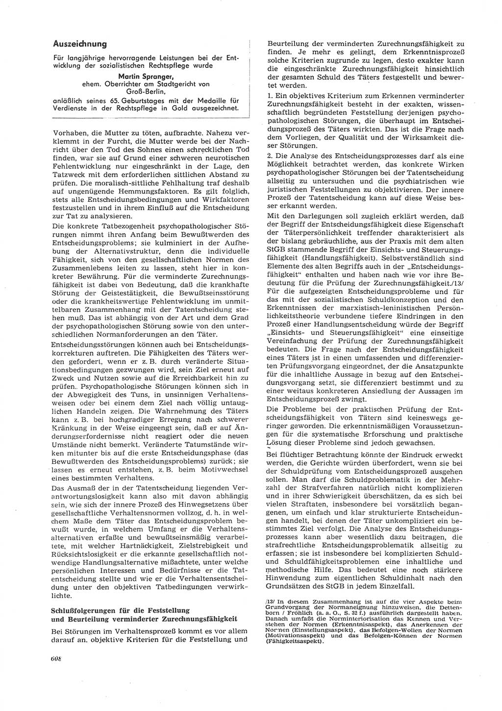 Neue Justiz (NJ), Zeitschrift für Recht und Rechtswissenschaft [Deutsche Demokratische Republik (DDR)], 26. Jahrgang 1972, Seite 608 (NJ DDR 1972, S. 608)
