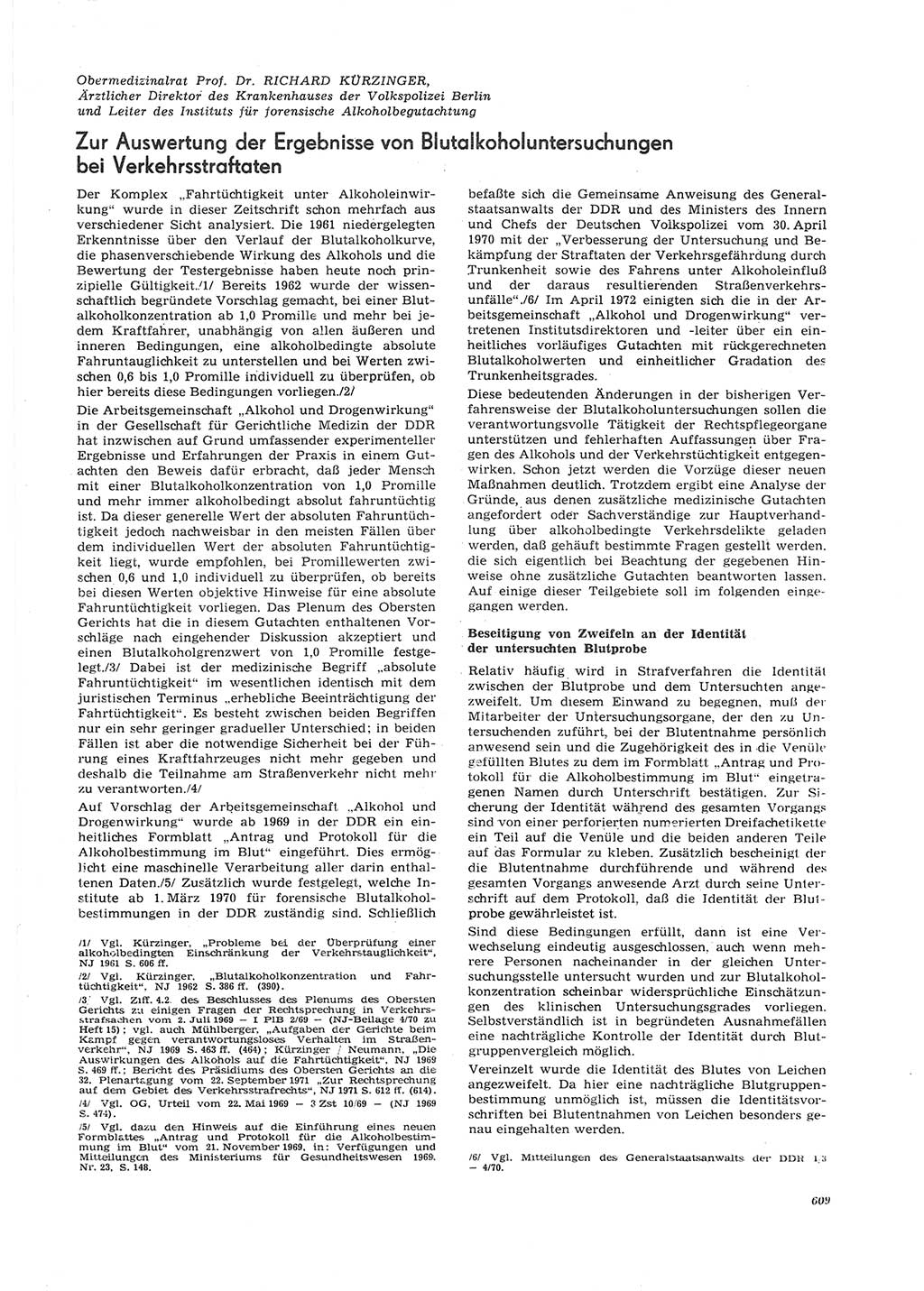 Neue Justiz (NJ), Zeitschrift für Recht und Rechtswissenschaft [Deutsche Demokratische Republik (DDR)], 26. Jahrgang 1972, Seite 609 (NJ DDR 1972, S. 609)