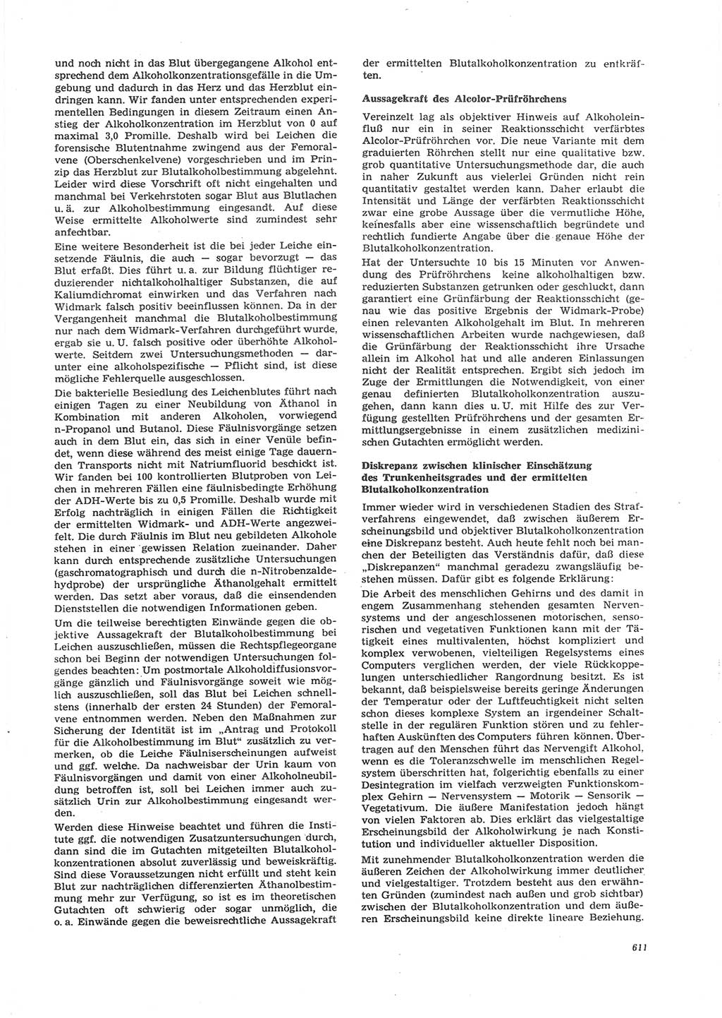 Neue Justiz (NJ), Zeitschrift für Recht und Rechtswissenschaft [Deutsche Demokratische Republik (DDR)], 26. Jahrgang 1972, Seite 611 (NJ DDR 1972, S. 611)