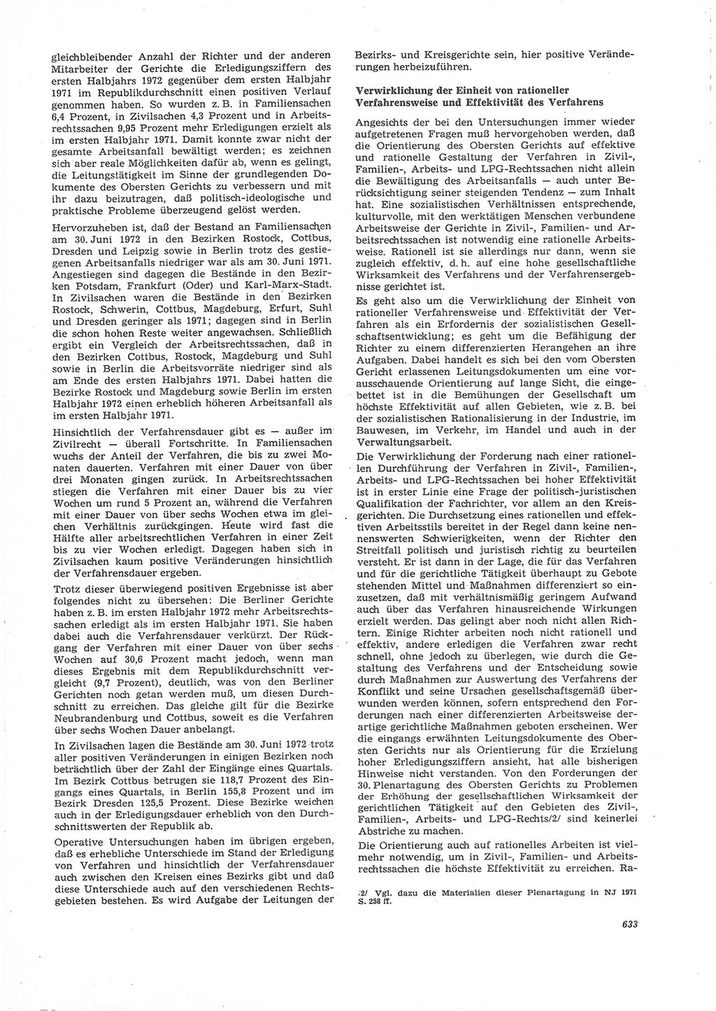 Neue Justiz (NJ), Zeitschrift für Recht und Rechtswissenschaft [Deutsche Demokratische Republik (DDR)], 26. Jahrgang 1972, Seite 633 (NJ DDR 1972, S. 633)