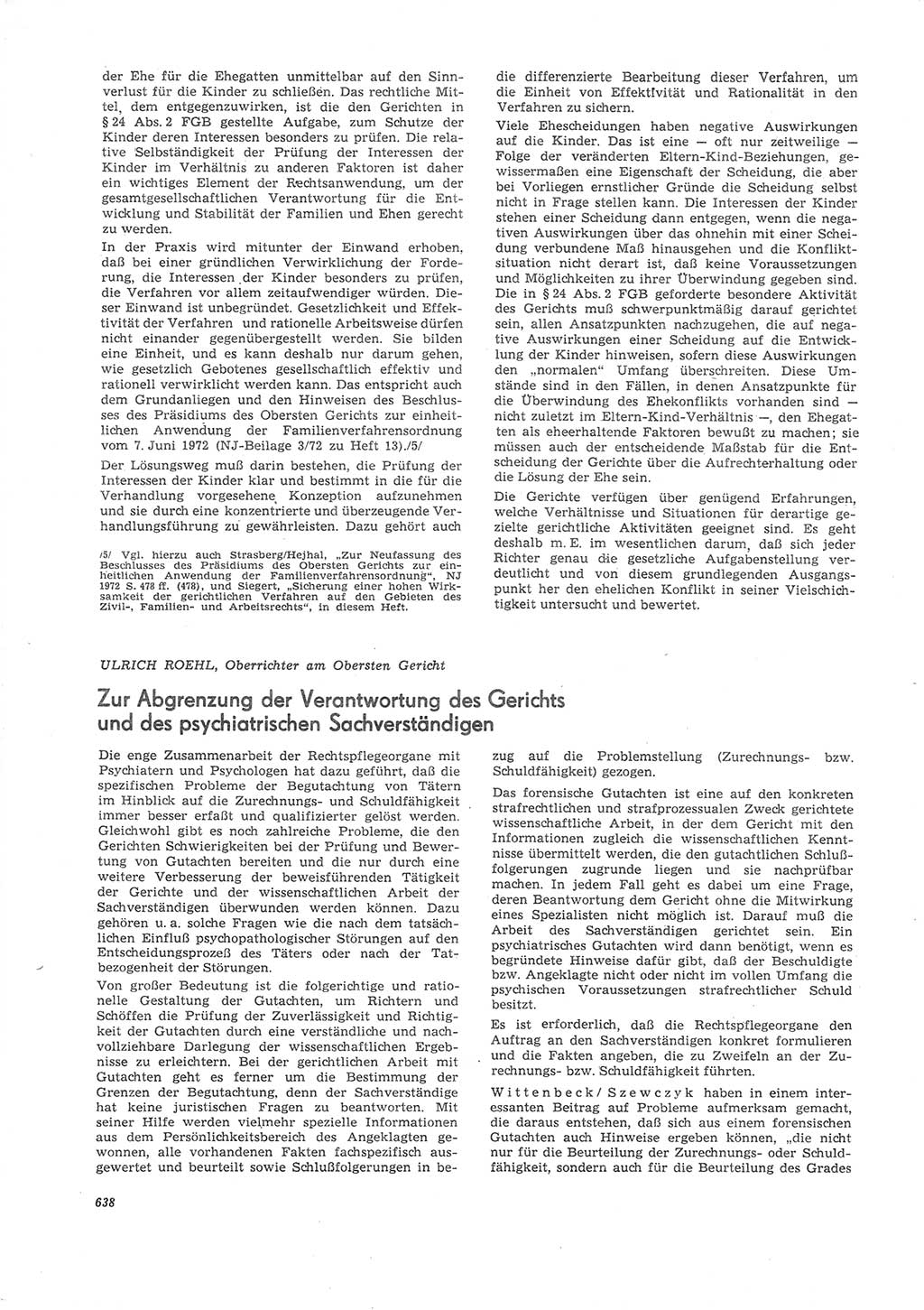 Neue Justiz (NJ), Zeitschrift für Recht und Rechtswissenschaft [Deutsche Demokratische Republik (DDR)], 26. Jahrgang 1972, Seite 638 (NJ DDR 1972, S. 638)