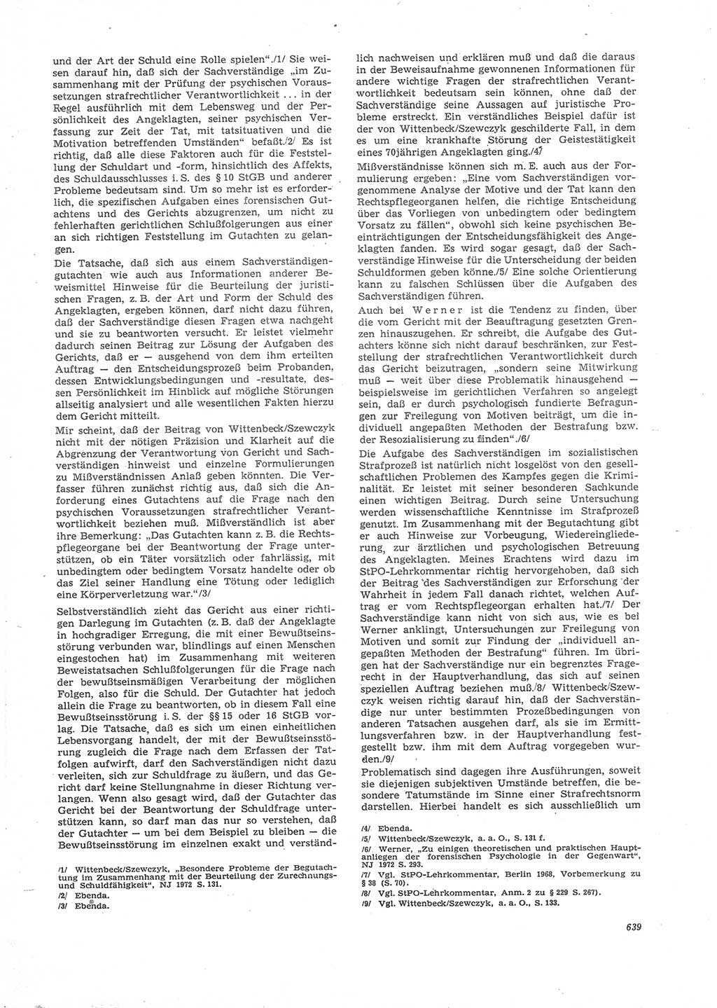 Neue Justiz (NJ), Zeitschrift für Recht und Rechtswissenschaft [Deutsche Demokratische Republik (DDR)], 26. Jahrgang 1972, Seite 639 (NJ DDR 1972, S. 639)