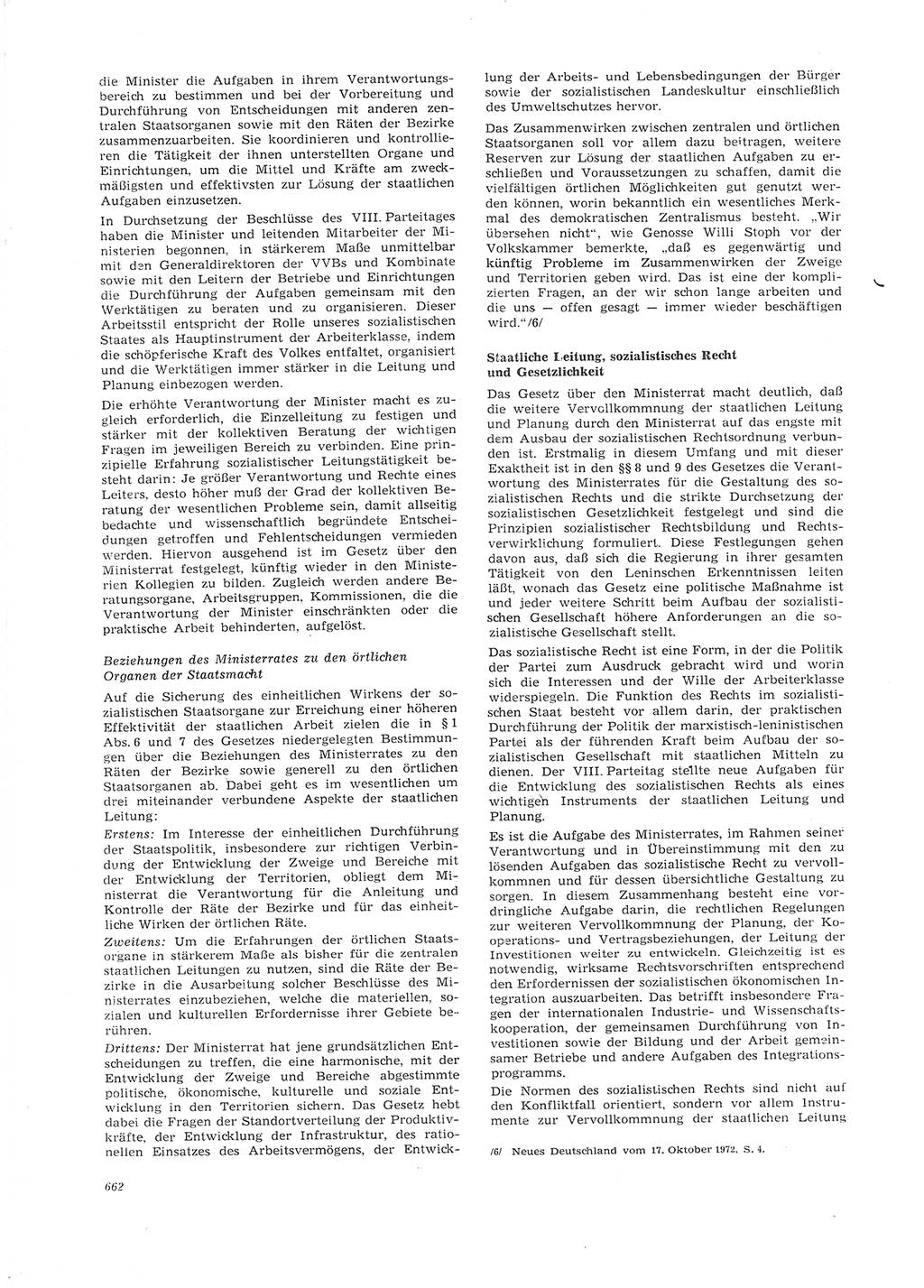 Neue Justiz (NJ), Zeitschrift für Recht und Rechtswissenschaft [Deutsche Demokratische Republik (DDR)], 26. Jahrgang 1972, Seite 662 (NJ DDR 1972, S. 662)