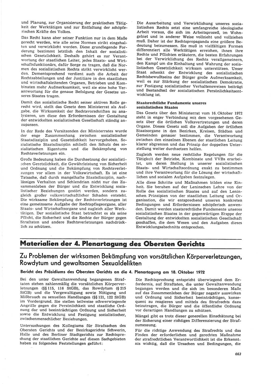 Neue Justiz (NJ), Zeitschrift für Recht und Rechtswissenschaft [Deutsche Demokratische Republik (DDR)], 26. Jahrgang 1972, Seite 663 (NJ DDR 1972, S. 663)