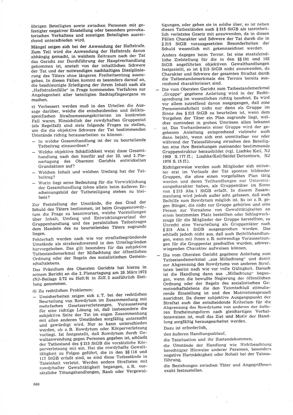 Neue Justiz (NJ), Zeitschrift für Recht und Rechtswissenschaft [Deutsche Demokratische Republik (DDR)], 26. Jahrgang 1972, Seite 666 (NJ DDR 1972, S. 666)