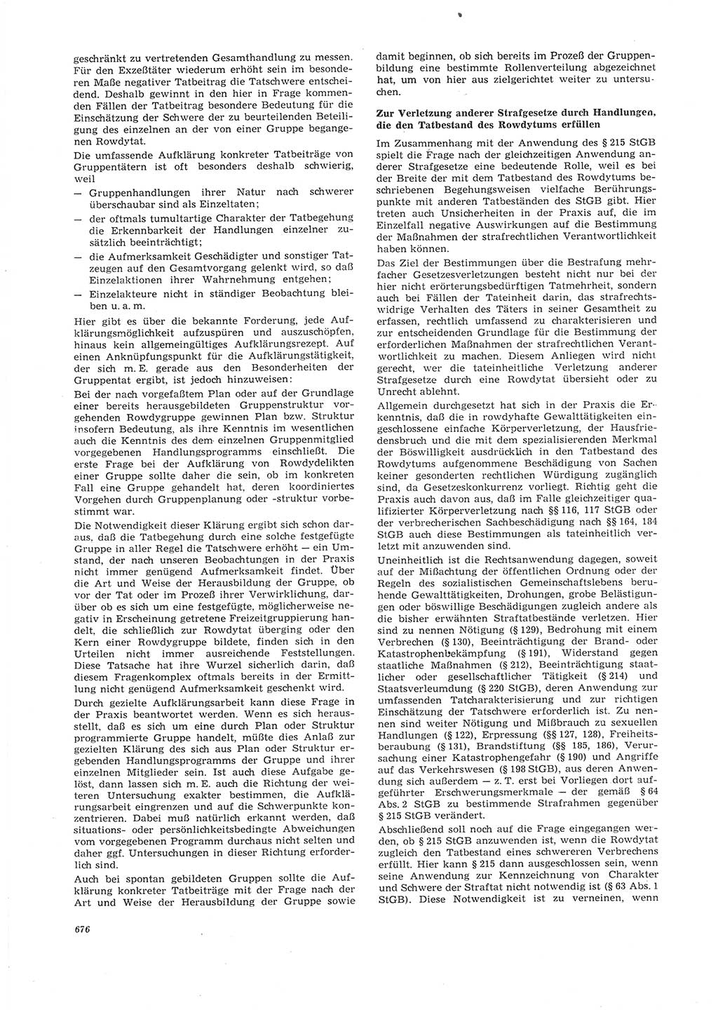 Neue Justiz (NJ), Zeitschrift für Recht und Rechtswissenschaft [Deutsche Demokratische Republik (DDR)], 26. Jahrgang 1972, Seite 676 (NJ DDR 1972, S. 676)