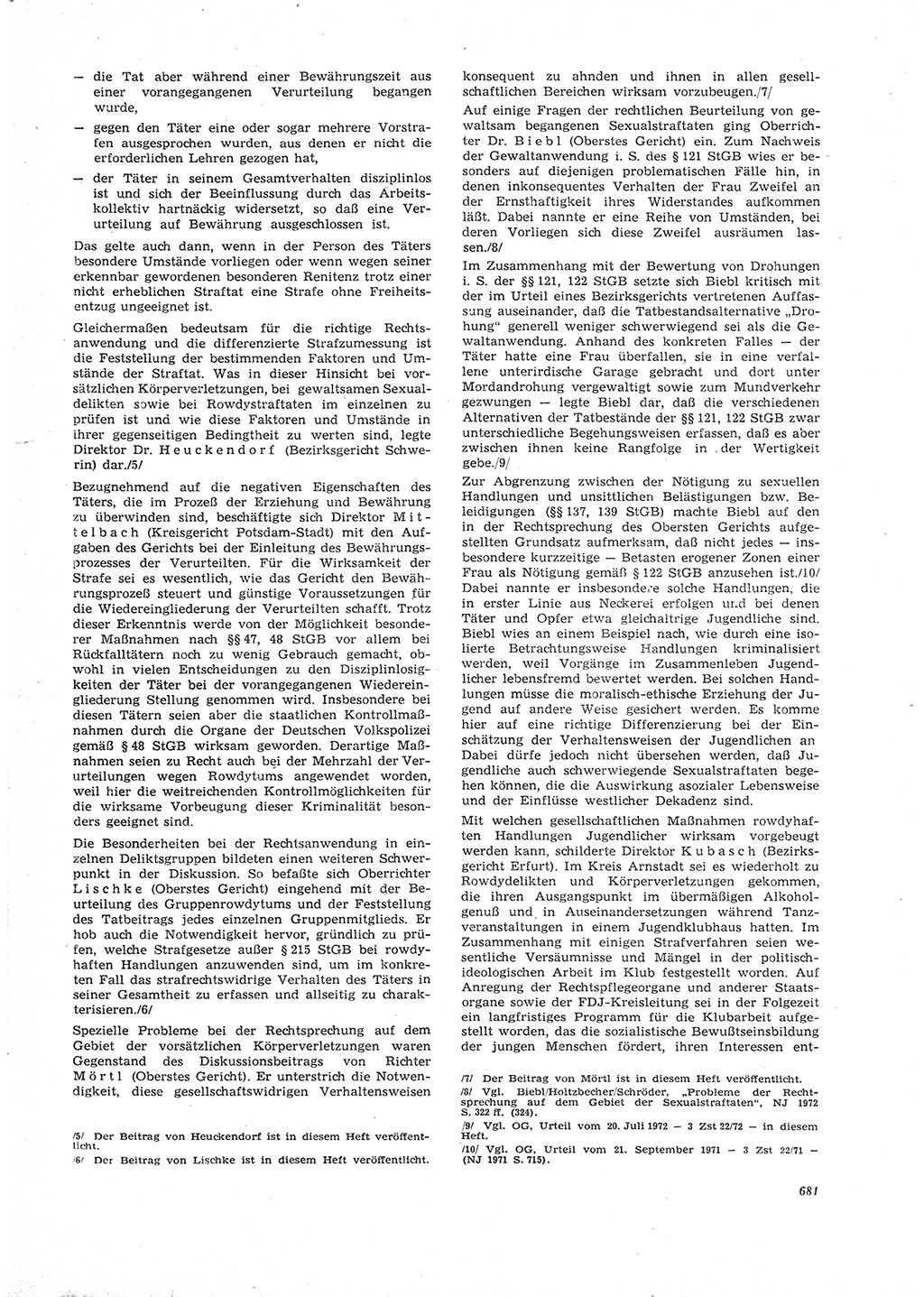 Neue Justiz (NJ), Zeitschrift für Recht und Rechtswissenschaft [Deutsche Demokratische Republik (DDR)], 26. Jahrgang 1972, Seite 681 (NJ DDR 1972, S. 681)