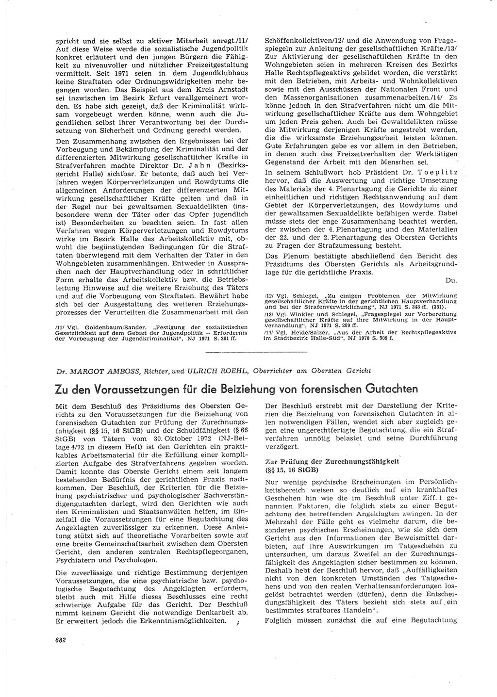 Neue Justiz (NJ), Zeitschrift für Recht und Rechtswissenschaft [Deutsche Demokratische Republik (DDR)], 26. Jahrgang 1972, Seite 682 (NJ DDR 1972, S. 682)