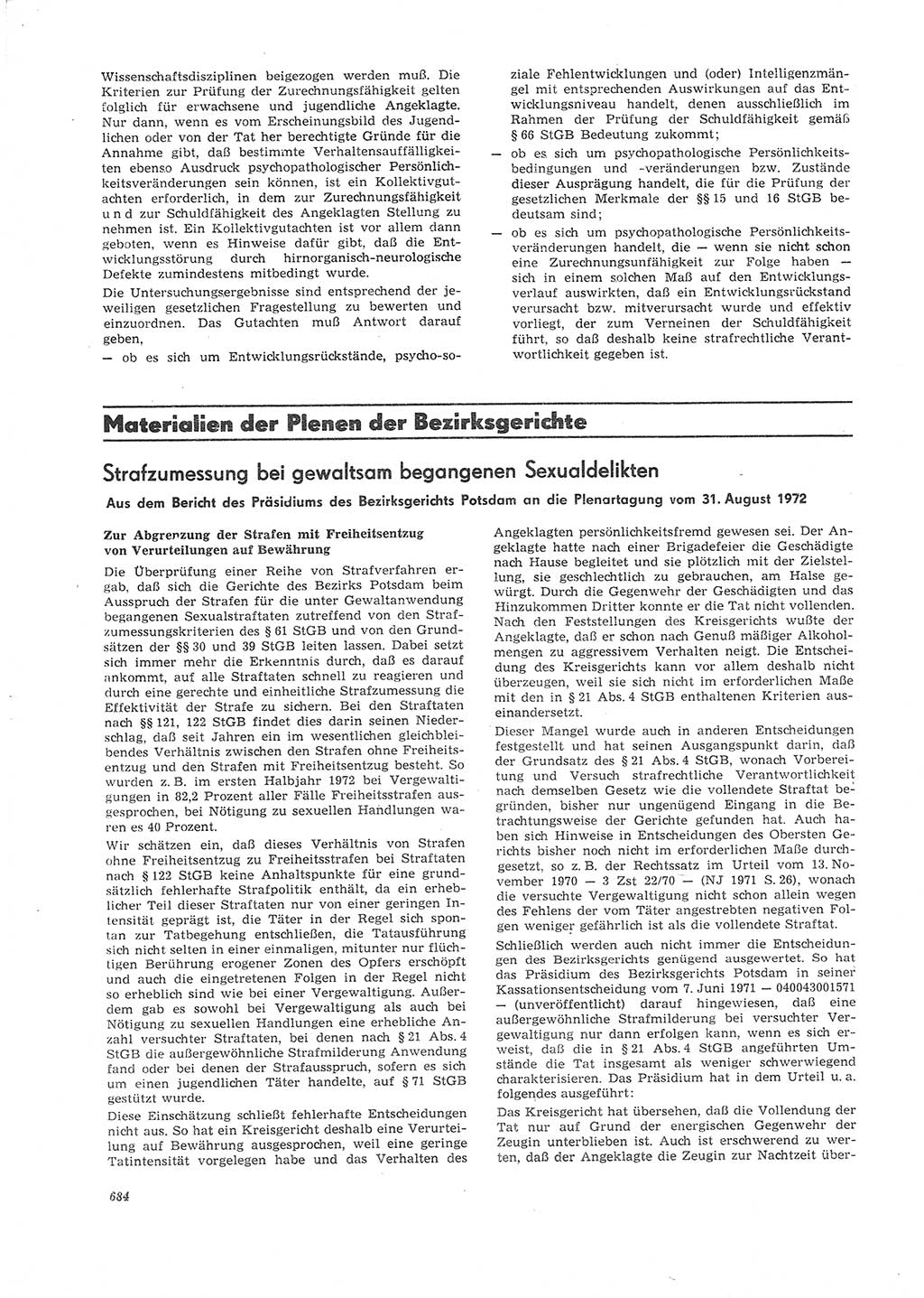 Neue Justiz (NJ), Zeitschrift für Recht und Rechtswissenschaft [Deutsche Demokratische Republik (DDR)], 26. Jahrgang 1972, Seite 684 (NJ DDR 1972, S. 684)