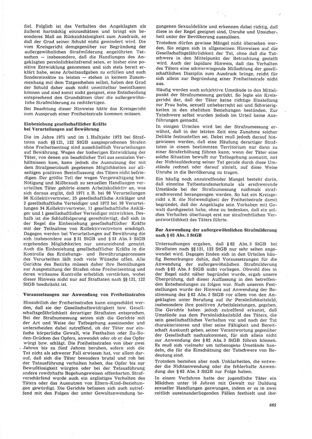 Neue Justiz (NJ), Zeitschrift für Recht und Rechtswissenschaft [Deutsche Demokratische Republik (DDR)], 26. Jahrgang 1972, Seite 685 (NJ DDR 1972, S. 685)