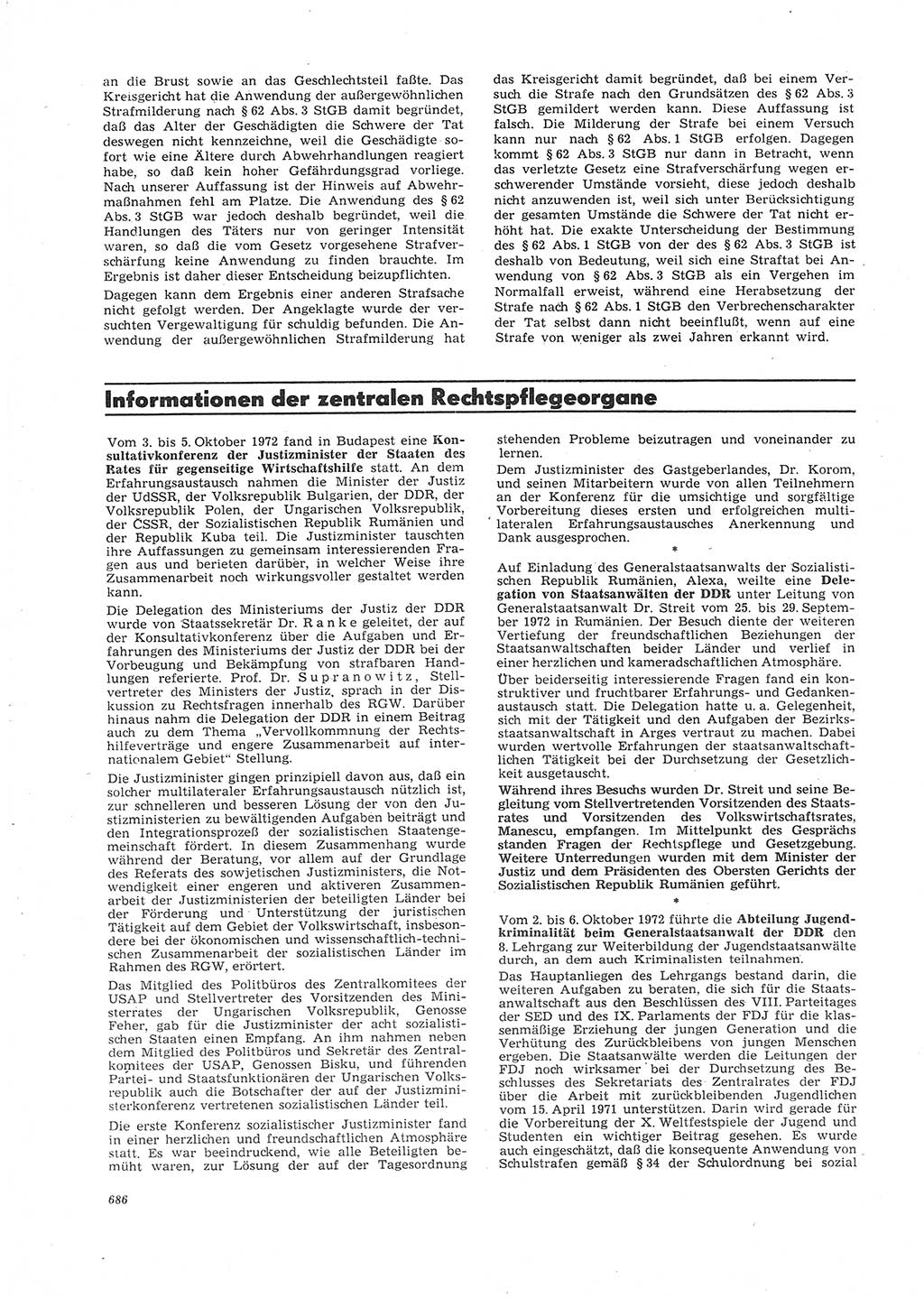 Neue Justiz (NJ), Zeitschrift für Recht und Rechtswissenschaft [Deutsche Demokratische Republik (DDR)], 26. Jahrgang 1972, Seite 686 (NJ DDR 1972, S. 686)