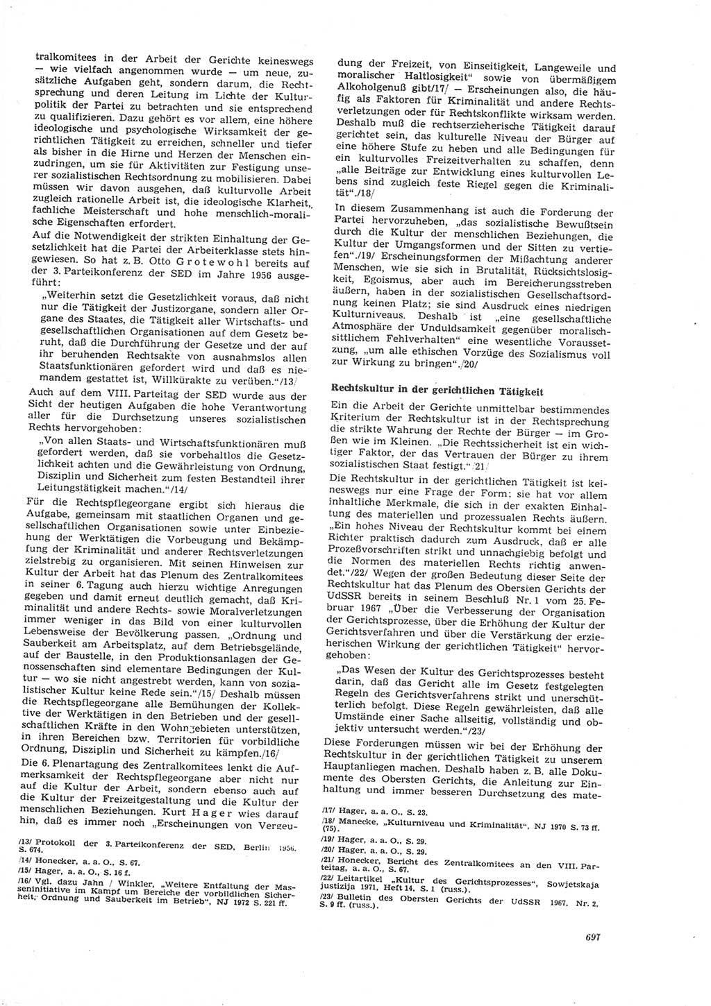 Neue Justiz (NJ), Zeitschrift für Recht und Rechtswissenschaft [Deutsche Demokratische Republik (DDR)], 26. Jahrgang 1972, Seite 697 (NJ DDR 1972, S. 697)