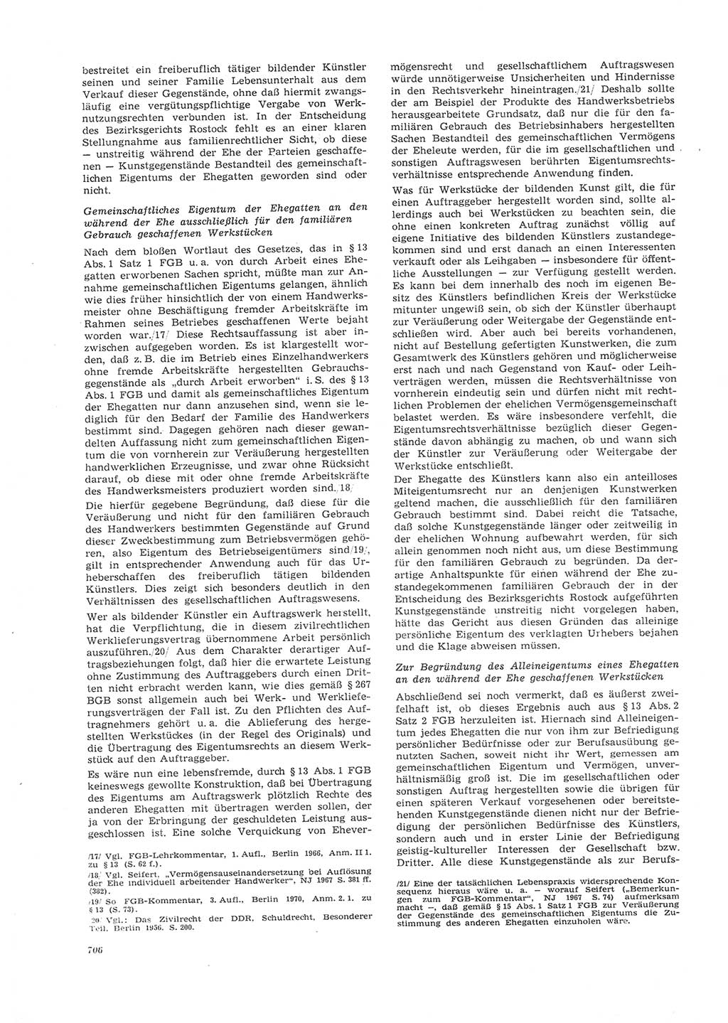 Neue Justiz (NJ), Zeitschrift für Recht und Rechtswissenschaft [Deutsche Demokratische Republik (DDR)], 26. Jahrgang 1972, Seite 706 (NJ DDR 1972, S. 706)