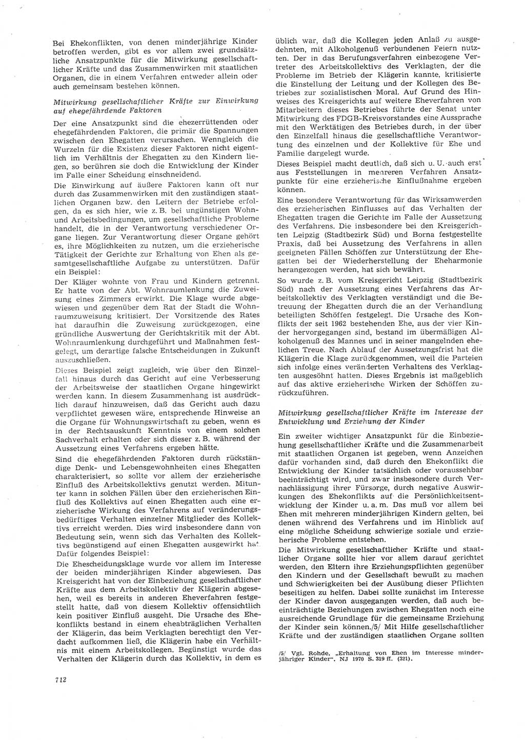 Neue Justiz (NJ), Zeitschrift für Recht und Rechtswissenschaft [Deutsche Demokratische Republik (DDR)], 26. Jahrgang 1972, Seite 712 (NJ DDR 1972, S. 712)