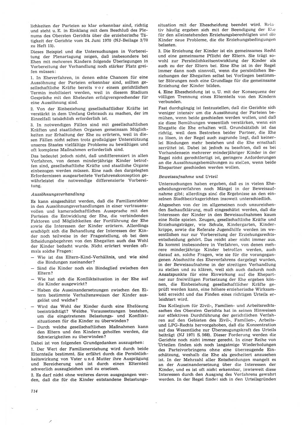 Neue Justiz (NJ), Zeitschrift für Recht und Rechtswissenschaft [Deutsche Demokratische Republik (DDR)], 26. Jahrgang 1972, Seite 714 (NJ DDR 1972, S. 714)