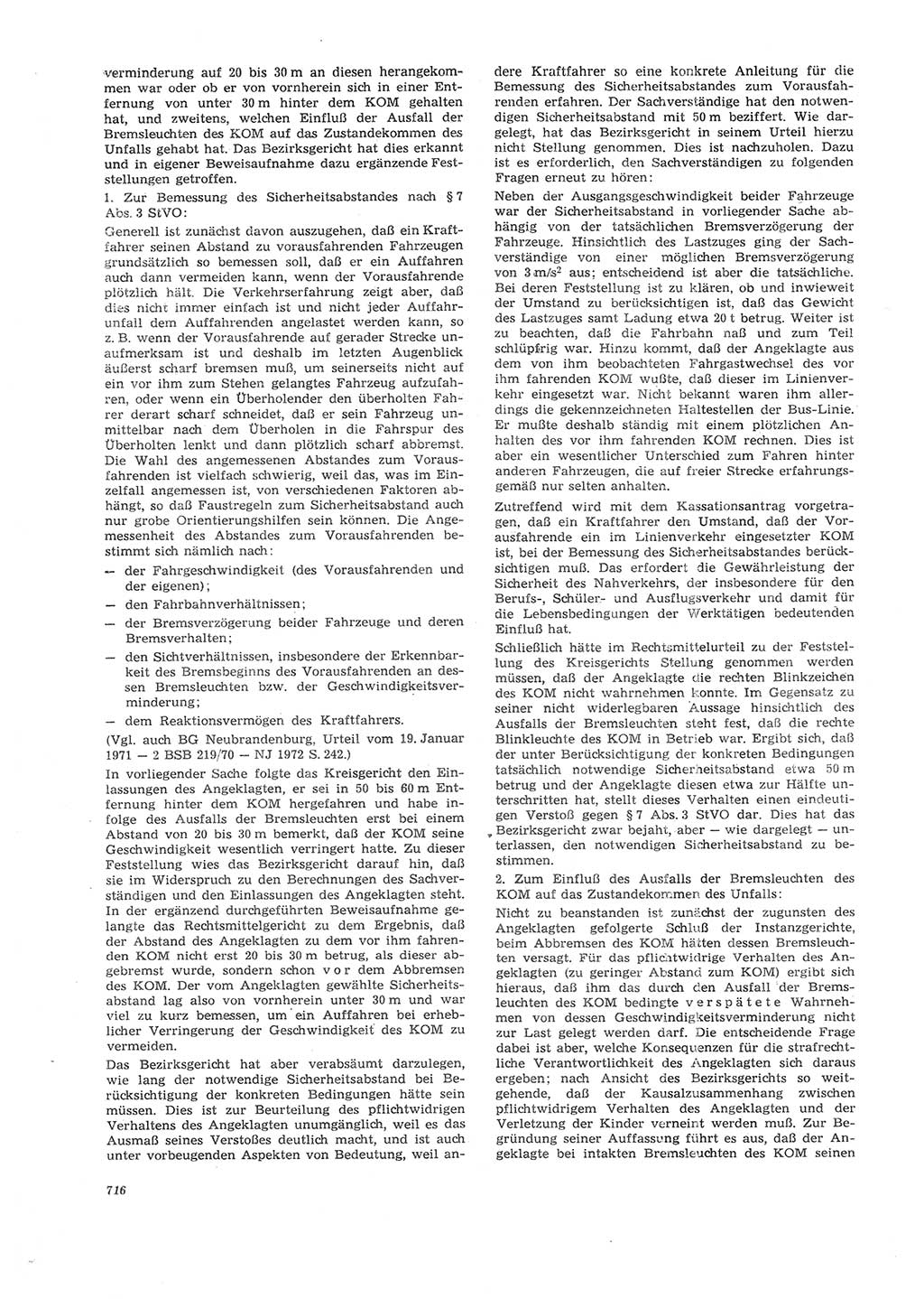 Neue Justiz (NJ), Zeitschrift für Recht und Rechtswissenschaft [Deutsche Demokratische Republik (DDR)], 26. Jahrgang 1972, Seite 716 (NJ DDR 1972, S. 716)