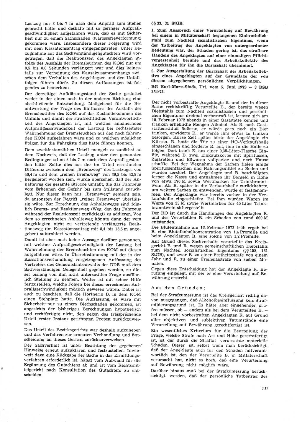Neue Justiz (NJ), Zeitschrift für Recht und Rechtswissenschaft [Deutsche Demokratische Republik (DDR)], 26. Jahrgang 1972, Seite 717 (NJ DDR 1972, S. 717)