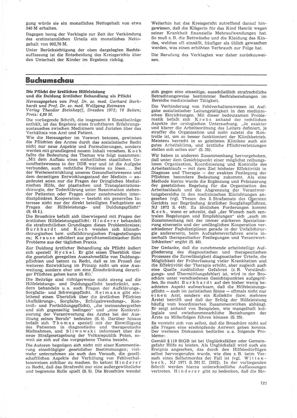 Neue Justiz (NJ), Zeitschrift für Recht und Rechtswissenschaft [Deutsche Demokratische Republik (DDR)], 26. Jahrgang 1972, Seite 723 (NJ DDR 1972, S. 723)