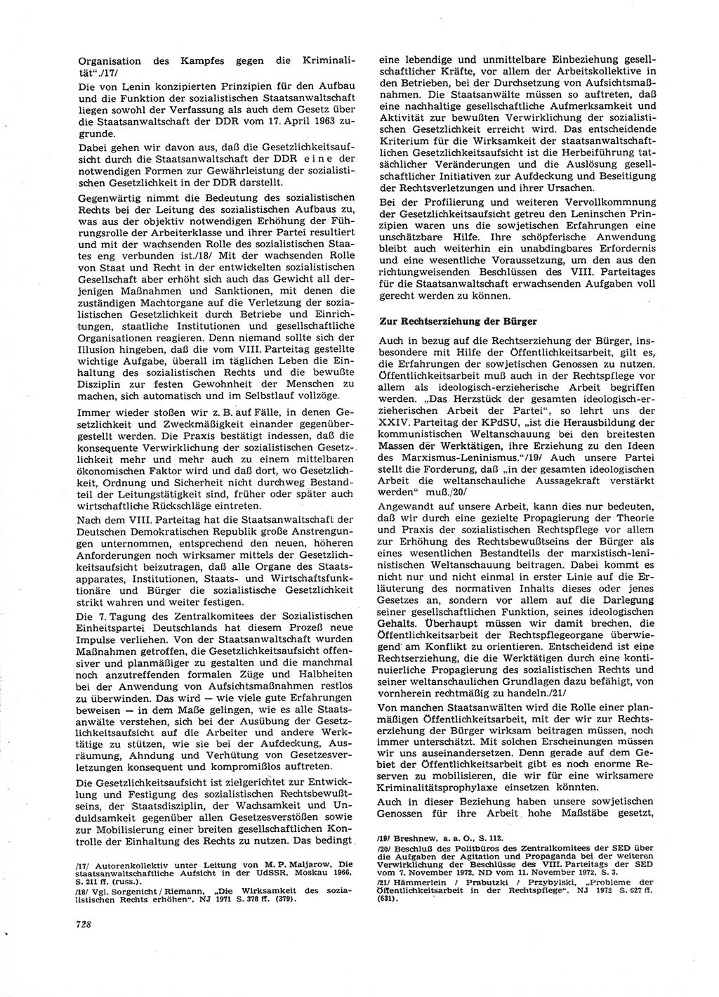 Neue Justiz (NJ), Zeitschrift für Recht und Rechtswissenschaft [Deutsche Demokratische Republik (DDR)], 26. Jahrgang 1972, Seite 728 (NJ DDR 1972, S. 728)