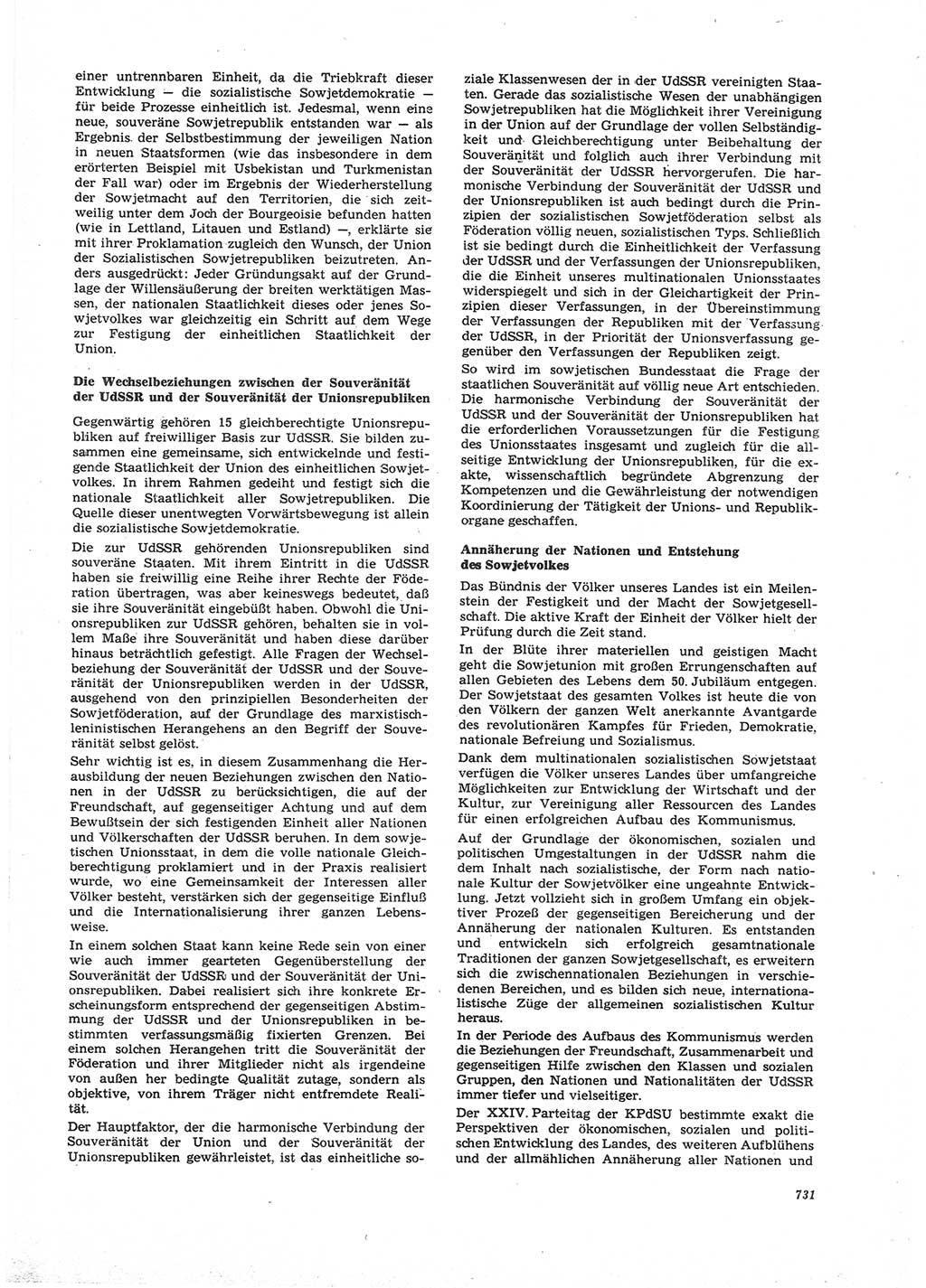 Neue Justiz (NJ), Zeitschrift für Recht und Rechtswissenschaft [Deutsche Demokratische Republik (DDR)], 26. Jahrgang 1972, Seite 731 (NJ DDR 1972, S. 731)