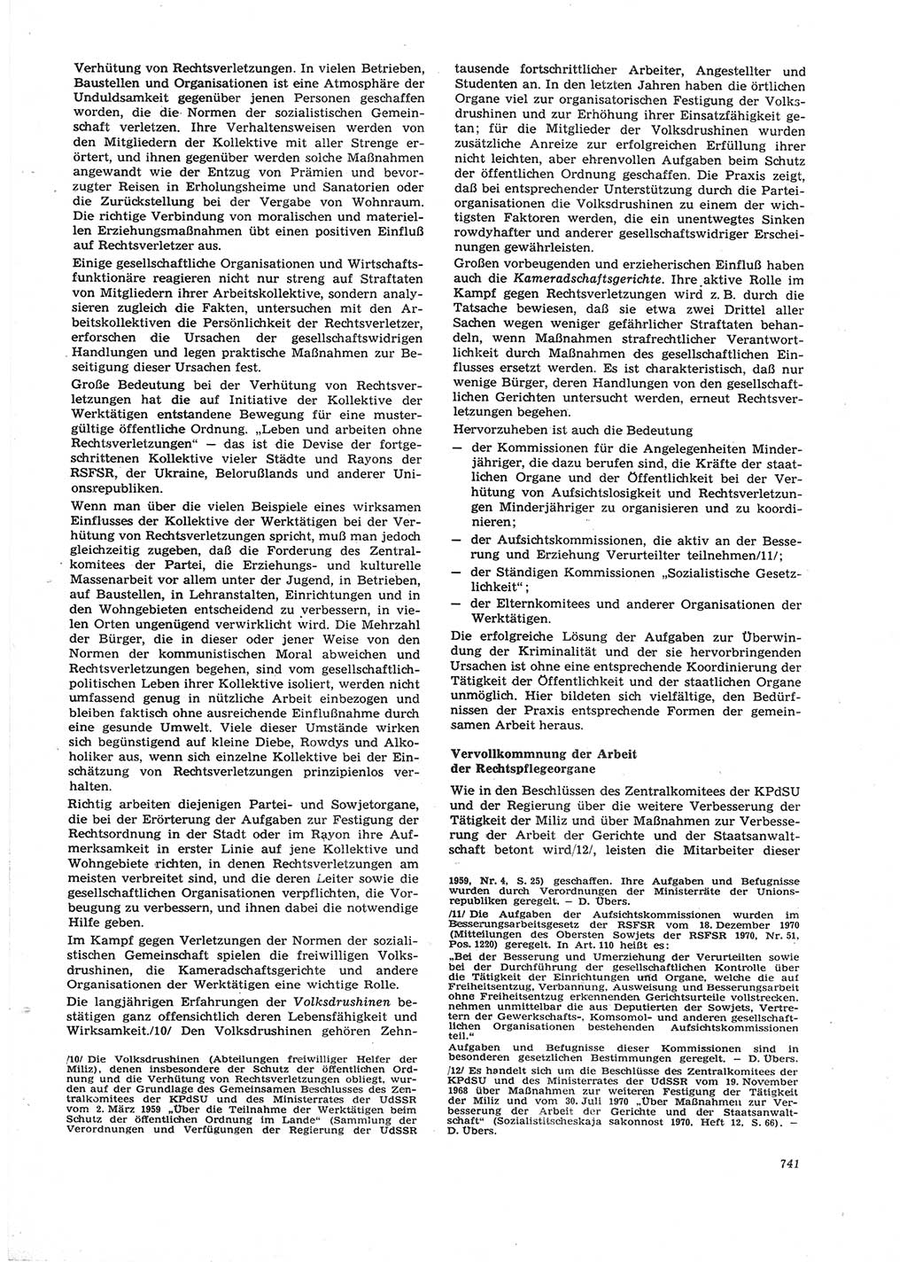 Neue Justiz (NJ), Zeitschrift für Recht und Rechtswissenschaft [Deutsche Demokratische Republik (DDR)], 26. Jahrgang 1972, Seite 741 (NJ DDR 1972, S. 741)