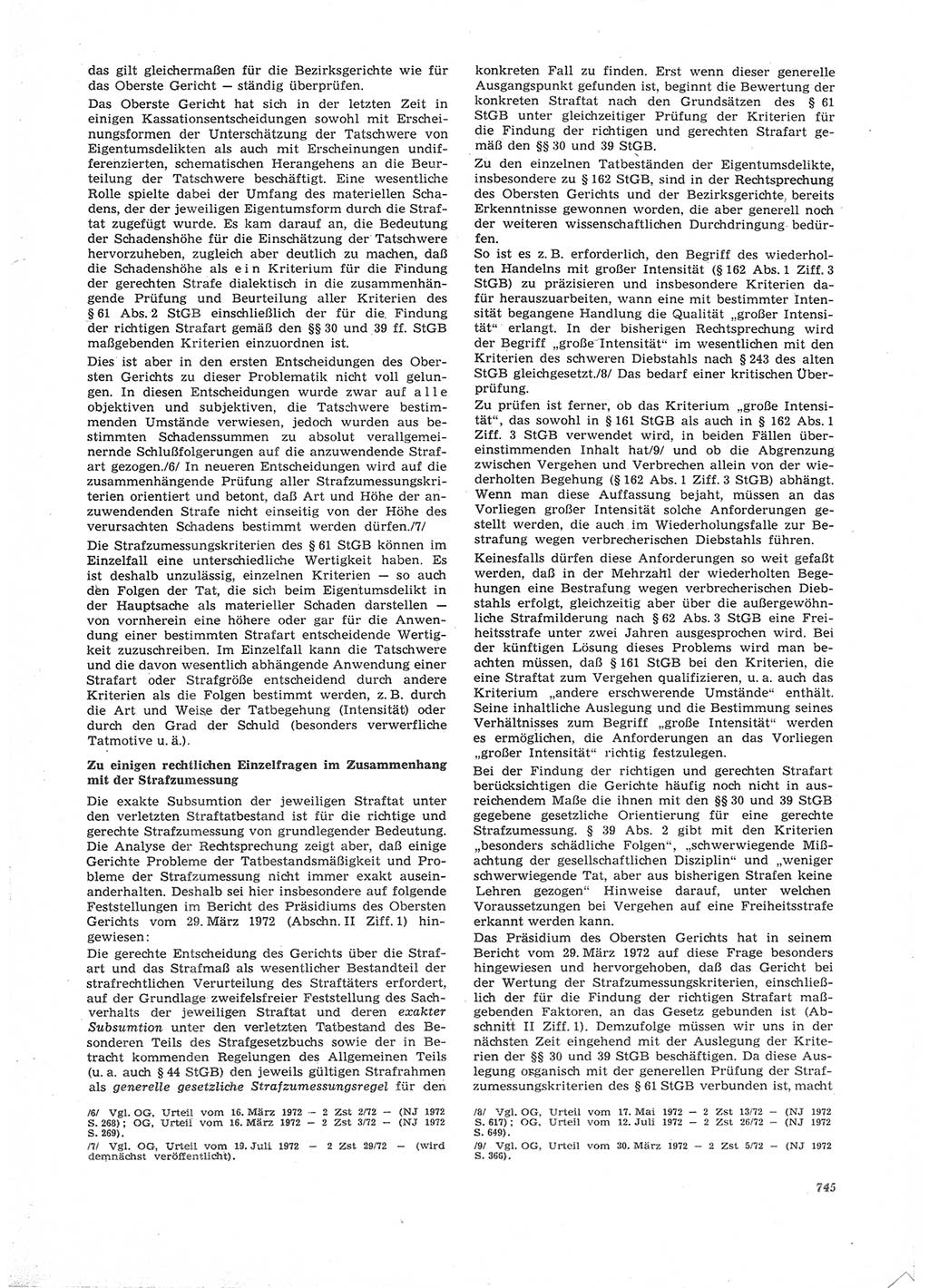Neue Justiz (NJ), Zeitschrift für Recht und Rechtswissenschaft [Deutsche Demokratische Republik (DDR)], 26. Jahrgang 1972, Seite 745 (NJ DDR 1972, S. 745)
