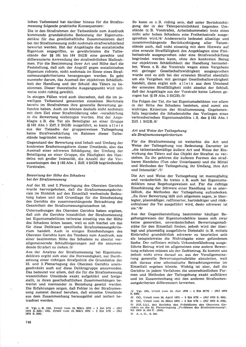 Neue Justiz (NJ), Zeitschrift für Recht und Rechtswissenschaft [Deutsche Demokratische Republik (DDR)], 26. Jahrgang 1972, Seite 748 (NJ DDR 1972, S. 748)