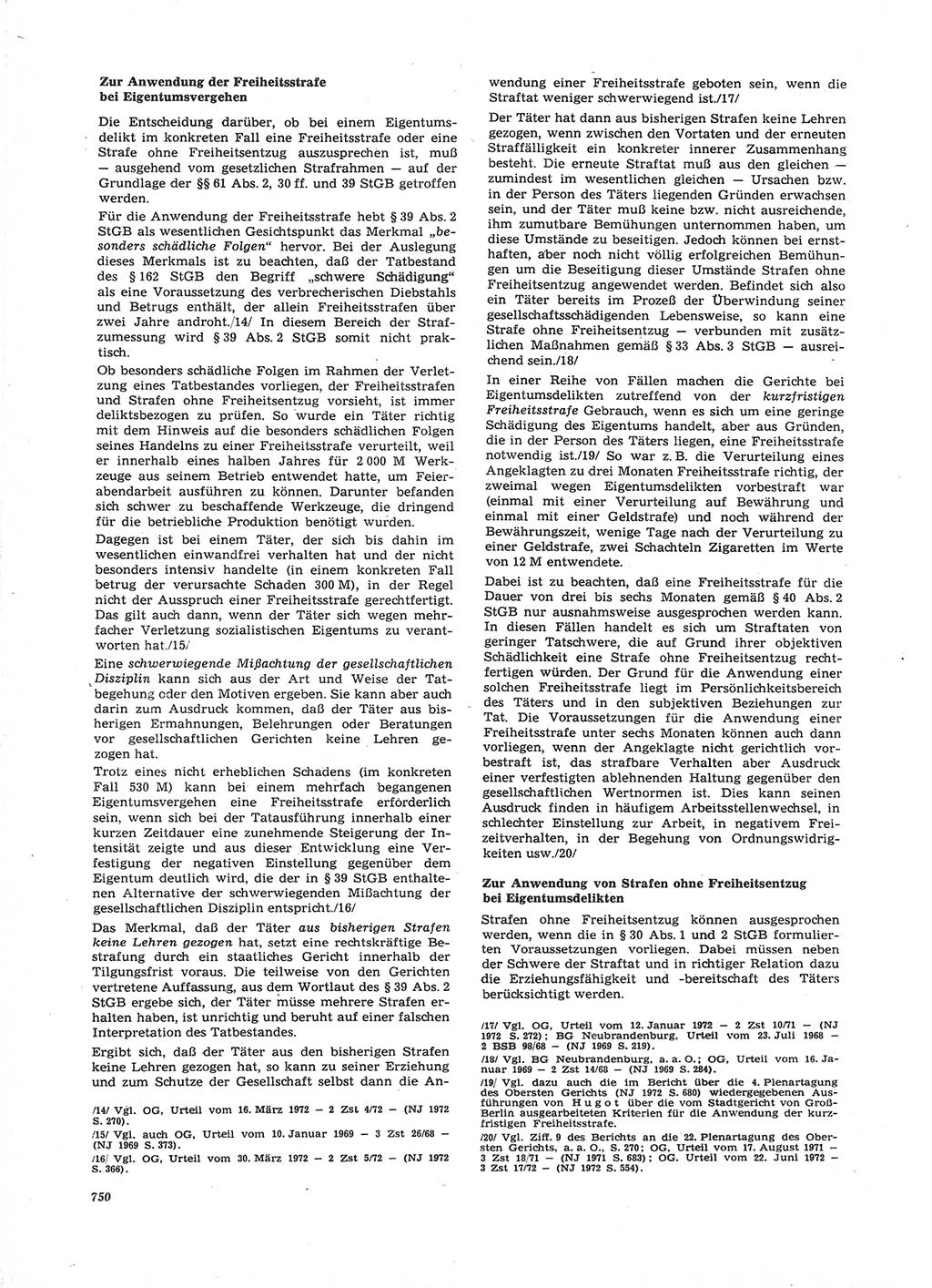 Neue Justiz (NJ), Zeitschrift für Recht und Rechtswissenschaft [Deutsche Demokratische Republik (DDR)], 26. Jahrgang 1972, Seite 750 (NJ DDR 1972, S. 750)