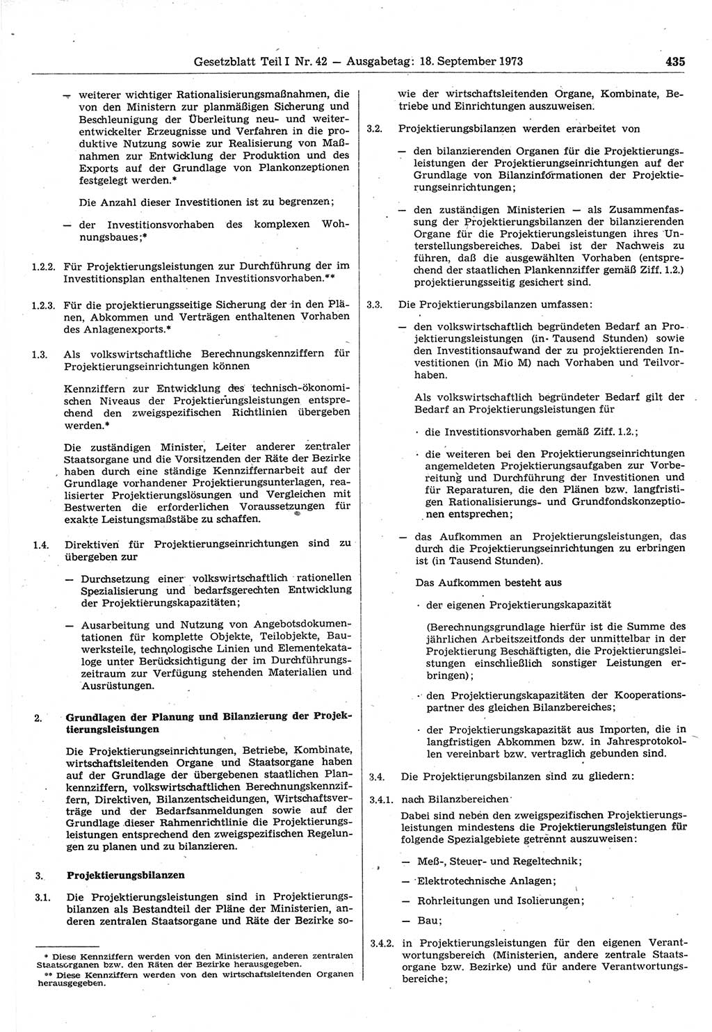 Gesetzblatt (GBl.) der Deutschen Demokratischen Republik (DDR) Teil Ⅰ 1973, Seite 435 (GBl. DDR Ⅰ 1973, S. 435)